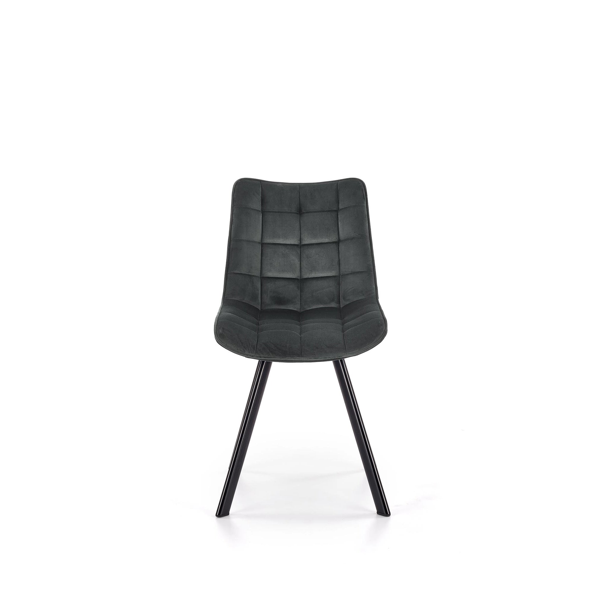 Scaun tapitat modern K332, gri/negru, stofa catifelata/metal, 46X61X84 CM