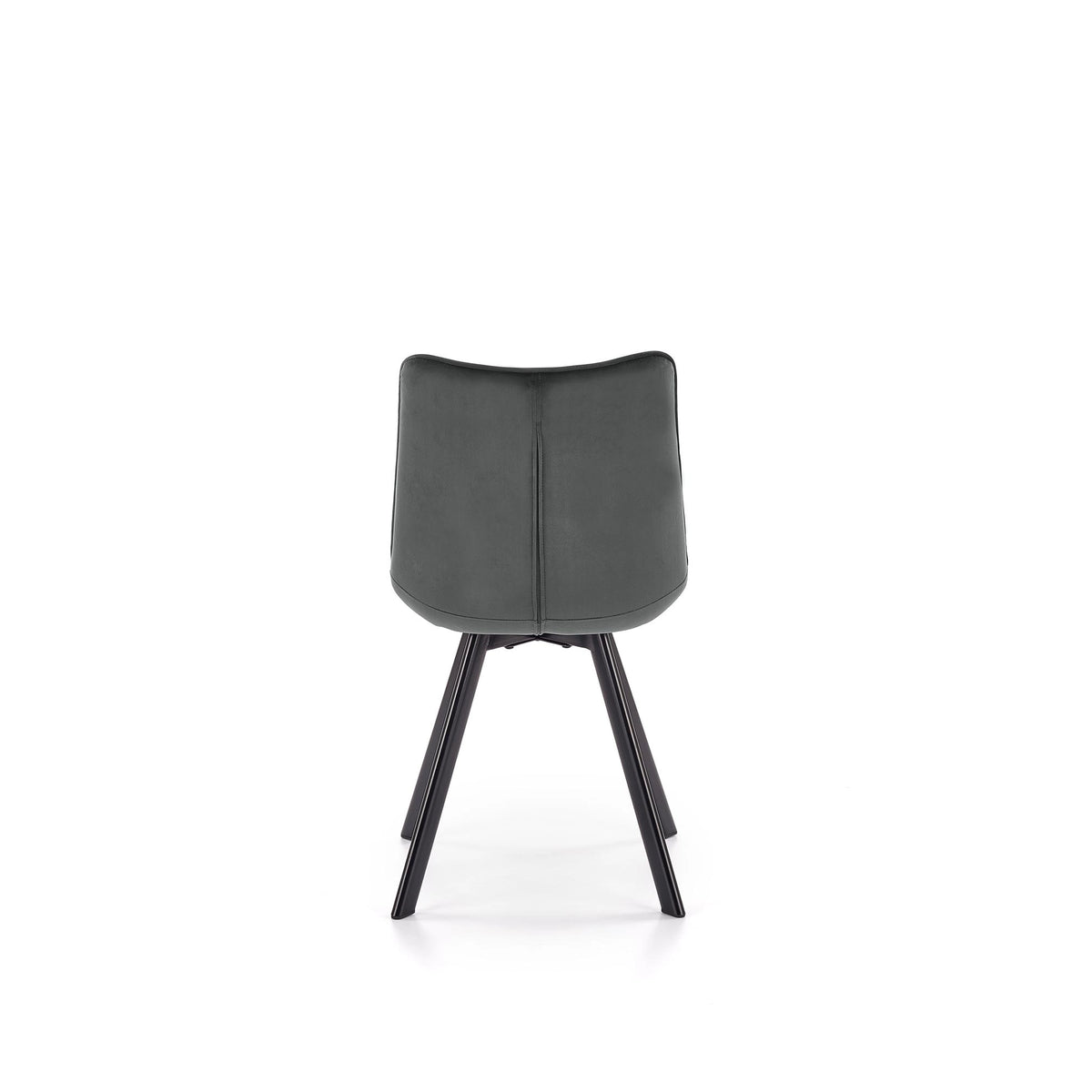 Scaun tapitat modern K332, gri/negru, stofa catifelata/metal, 46X61X84 CM