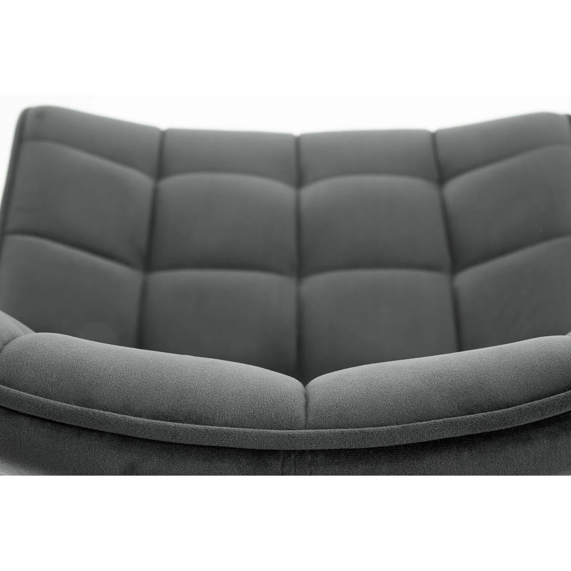 Scaun tapitat modern K332, gri/negru, stofa catifelata/metal, 46X61X84 CM