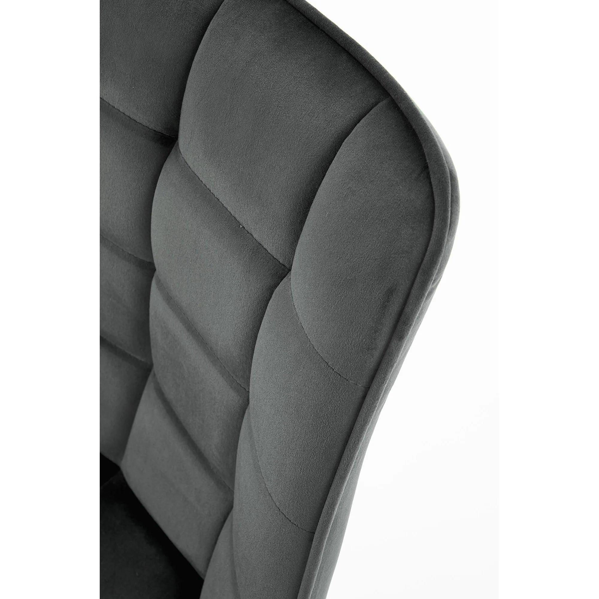 Scaun tapitat modern K332, gri/negru, stofa catifelata/metal, 46X61X84 CM