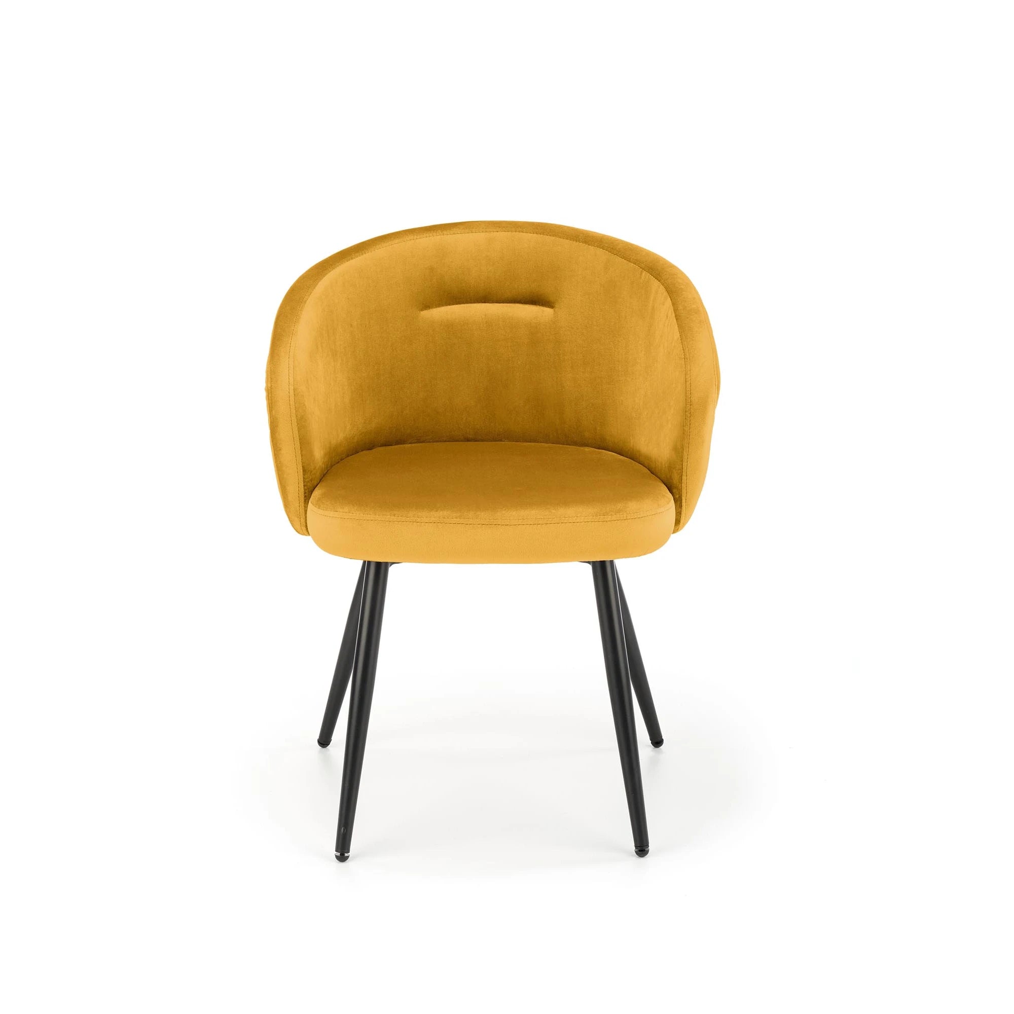 Scaun living galben K430, stofa catifelata/metal, 51x54x77 cm