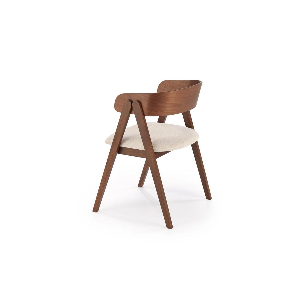 Scaun K562, bej deschis/nuc, stofa/lemn, 55x49x75 cm