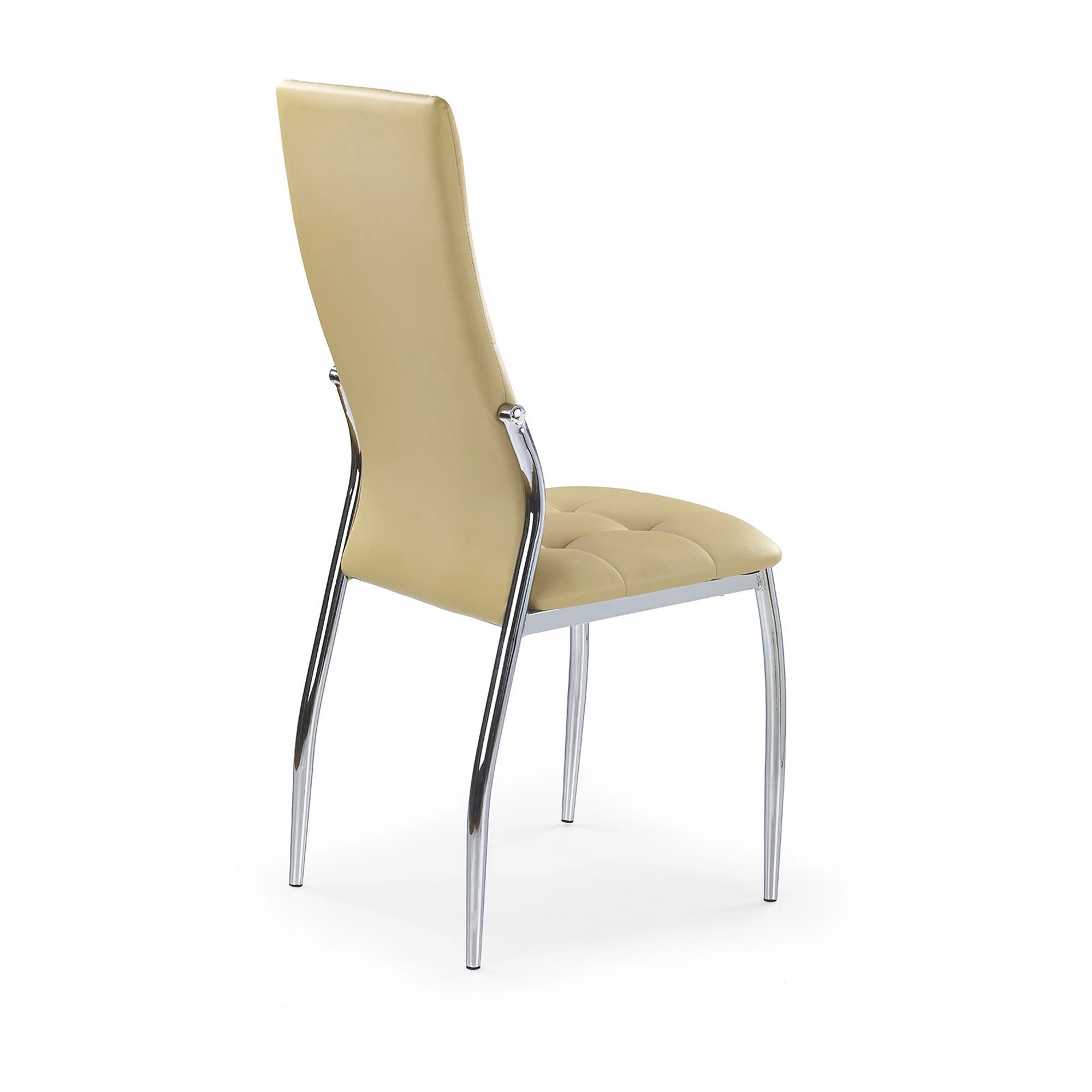 Scaune bucatarie inox K209, bej/crom, piele ecologica/metl, 43x54x101x47 cm