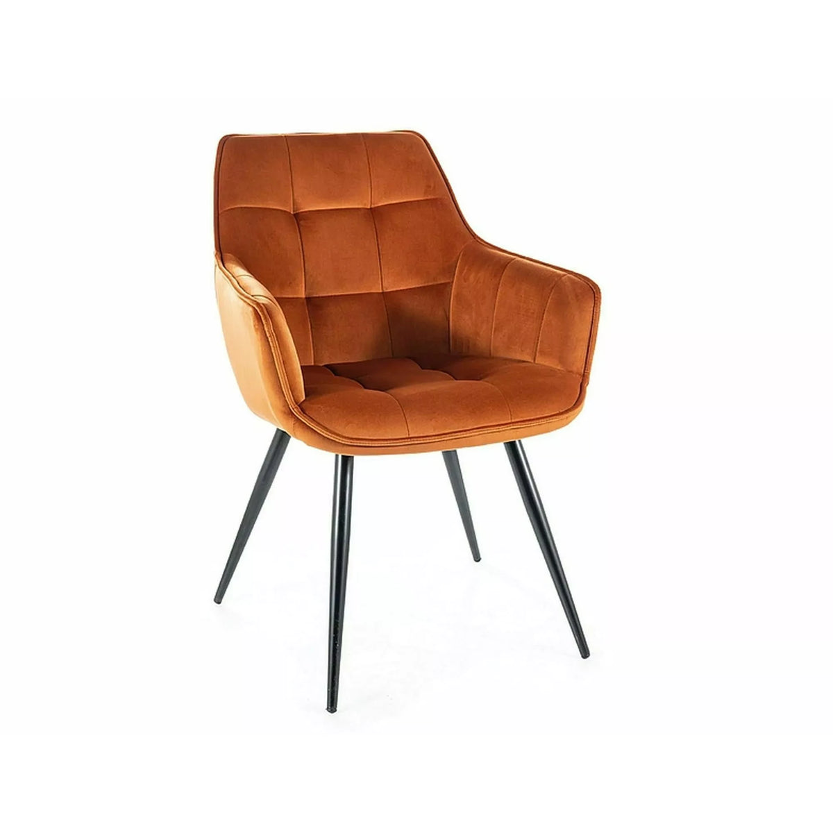 Scaun tapitat stofa LILIA, caramiziu/negru, 59x45x90 cm