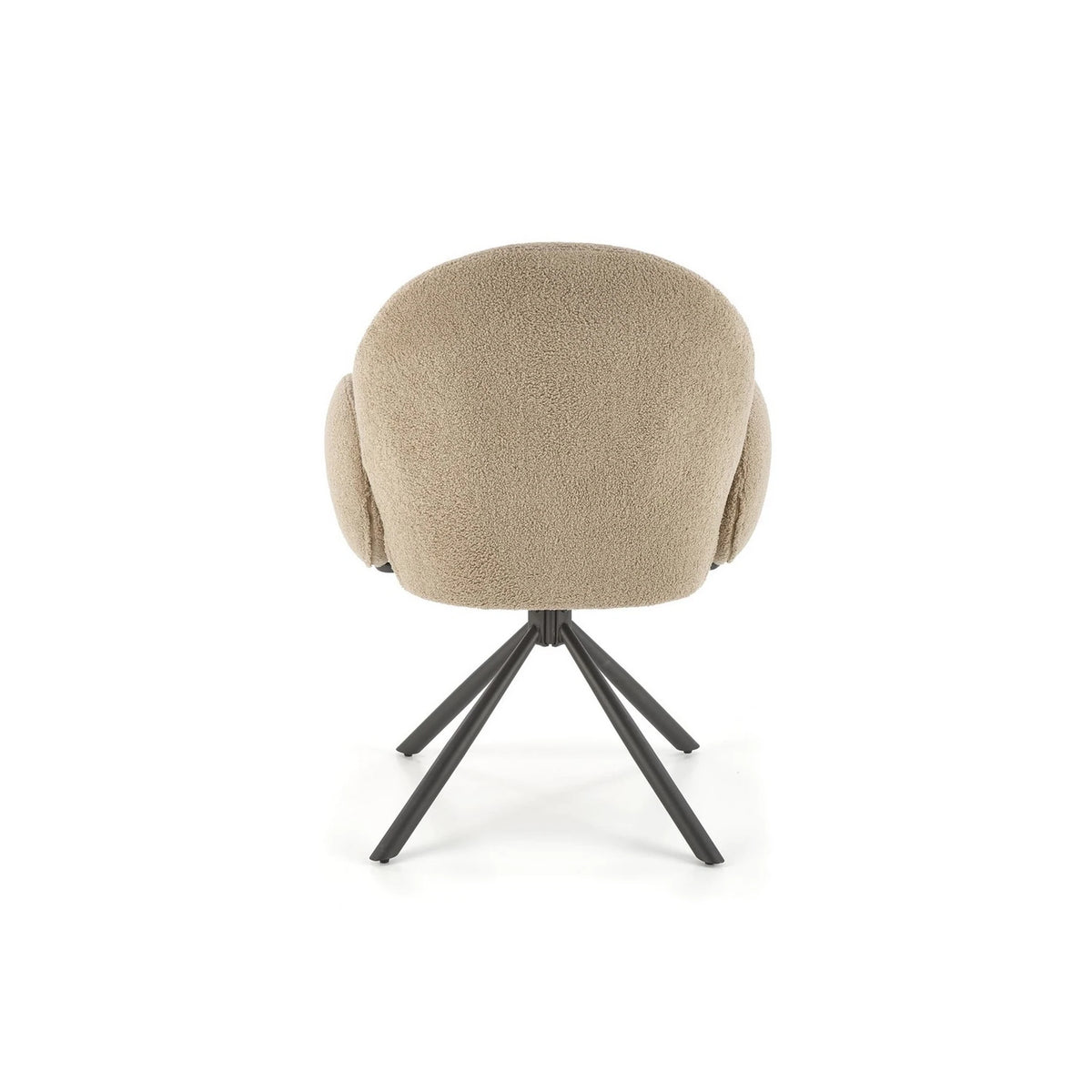 Scaun rotativ K498, cappuccino/negru, stofa buclata/metal, 64x63x90 cm