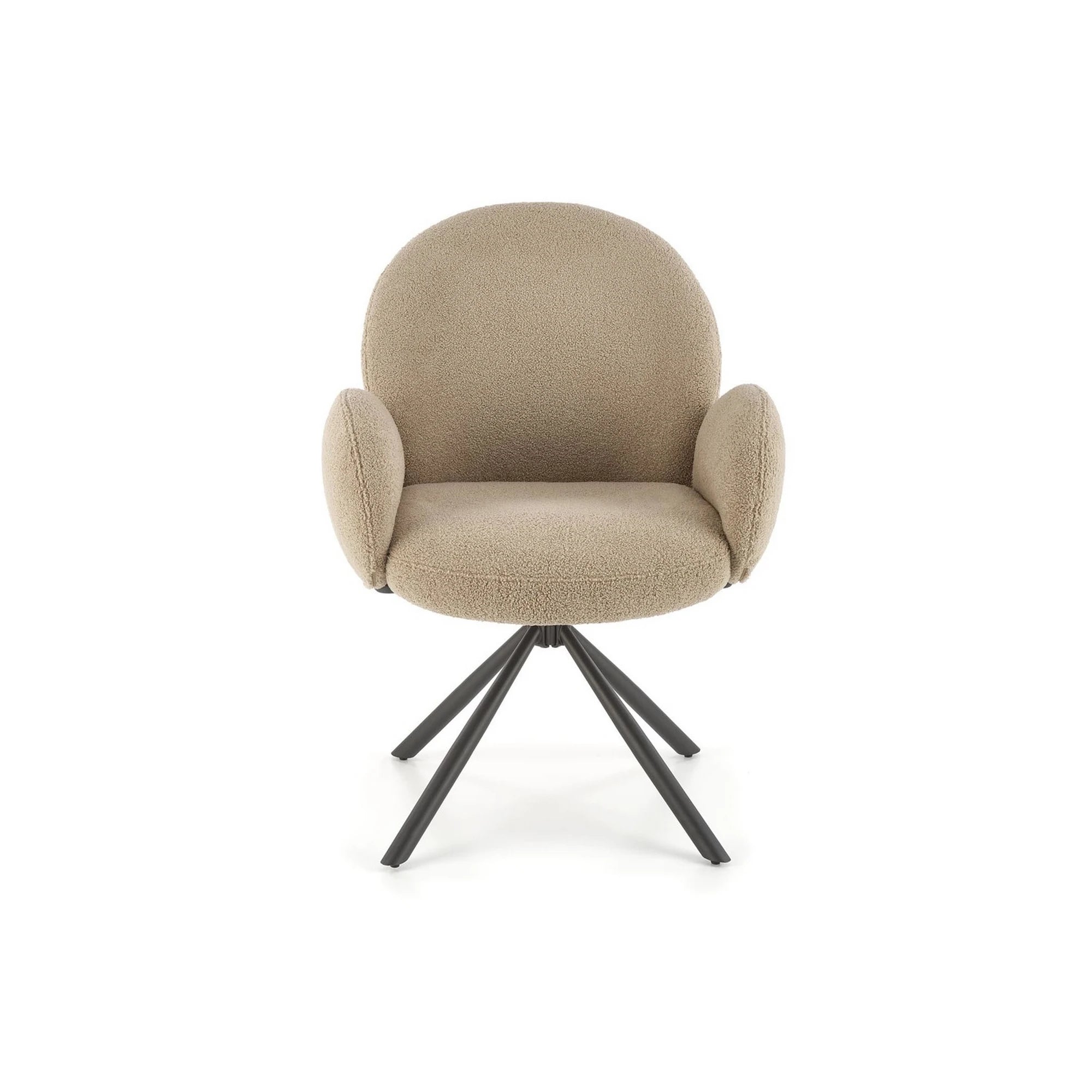 Scaun rotativ K498, cappuccino/negru, stofa buclata/metal, 64x63x90 cm