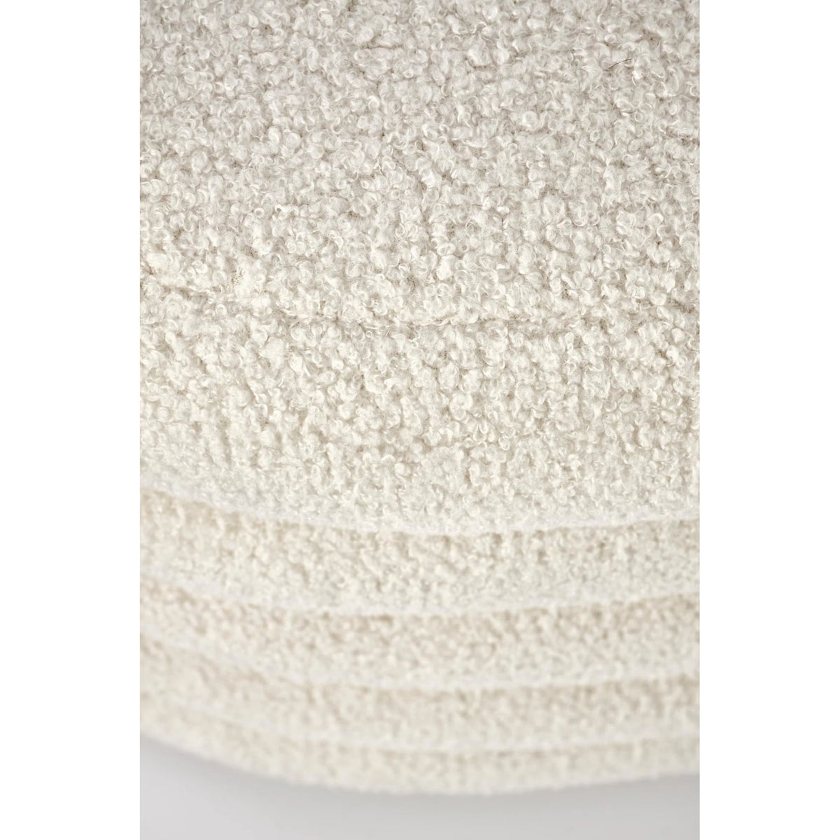 Bancheta tapitata hol BLISS, stofa buclata crem, 105x42x42 cm