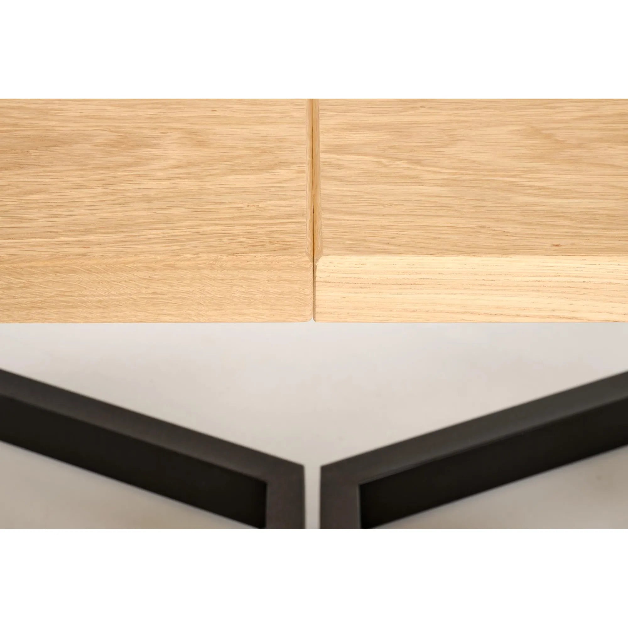 Masa extensibila MASSIVE 2, stejar natural/negru, PAL furniruit/otel, 160-250x90x77 cm