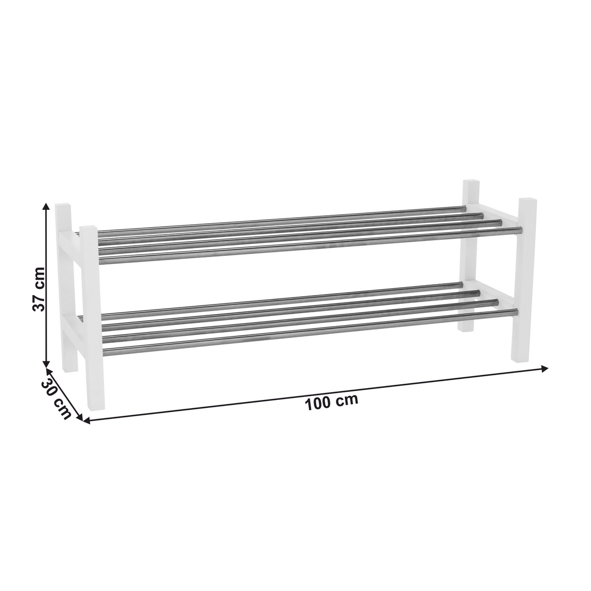 Pantofar BRESO, alb/argintiu, 100x30x37 cm