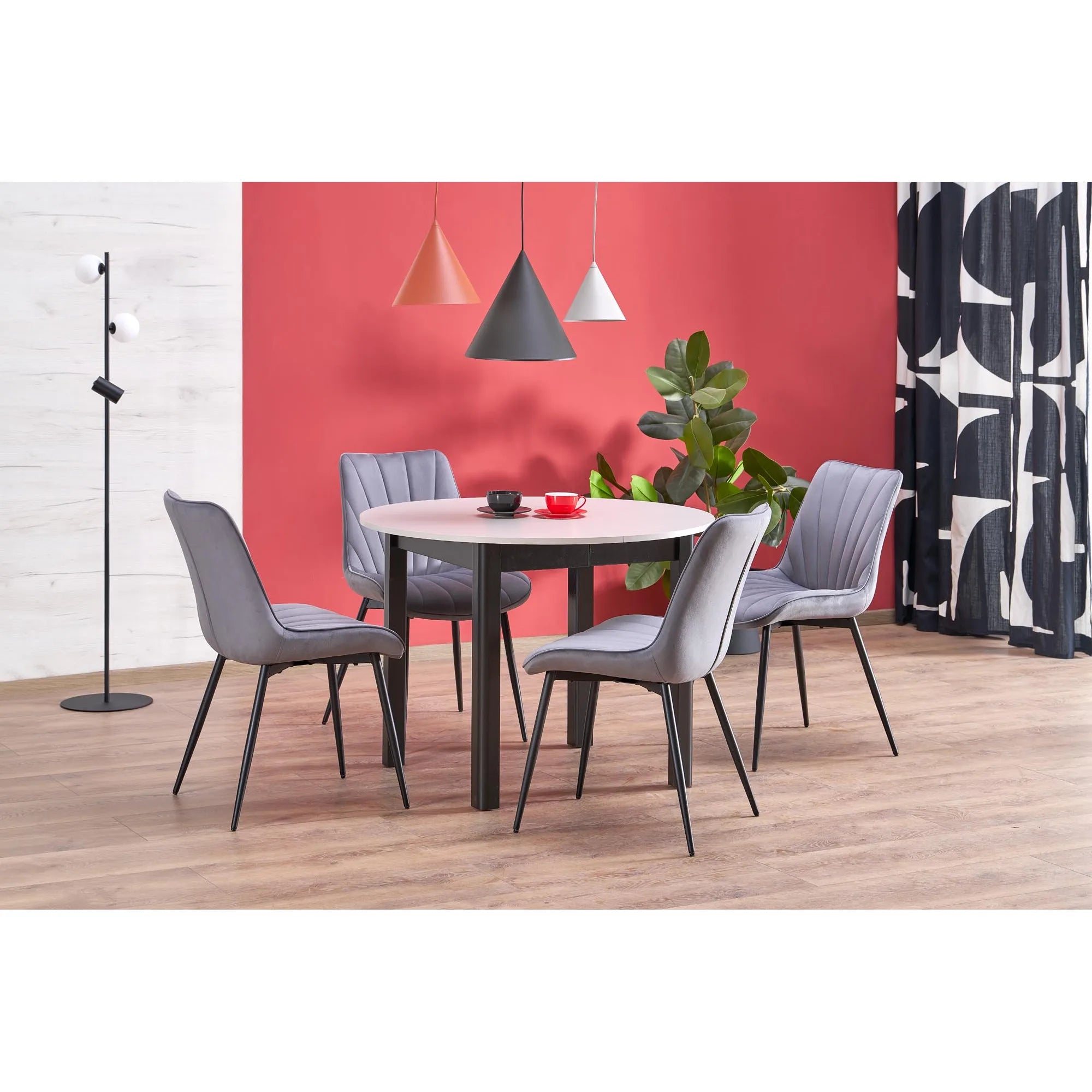 Masa extensibila RINGO, casmir/negru, PAL furniruit, 102/142x102x76 cm