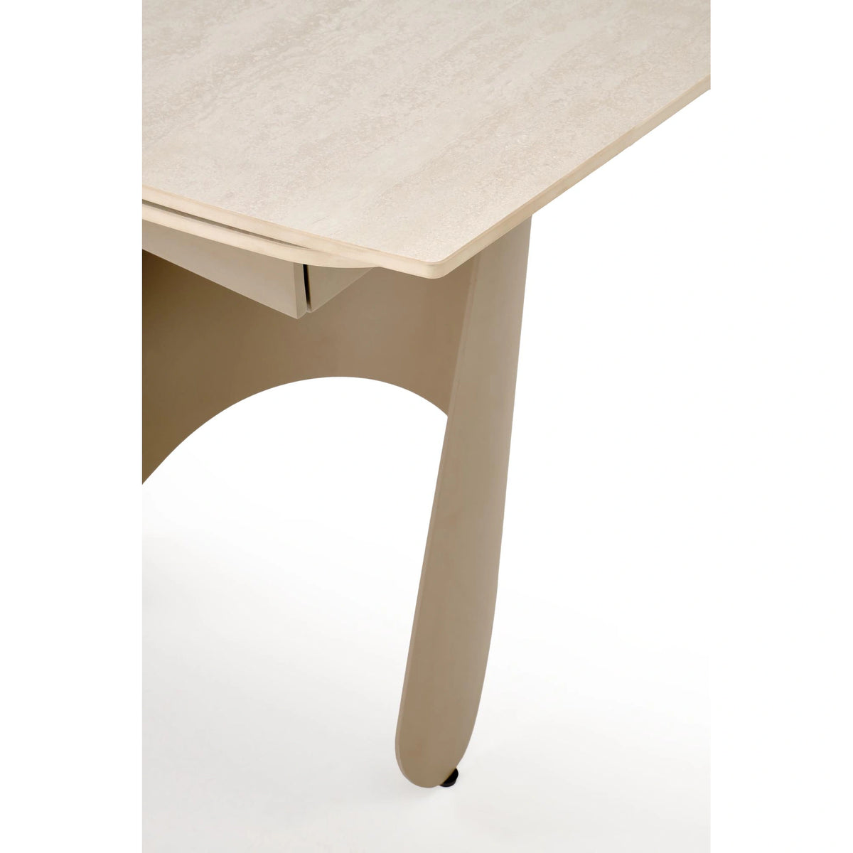 Masa extensibila SALIX, travertin/casmir, piatra sinterizata/otel, 180/260x90x76 cm