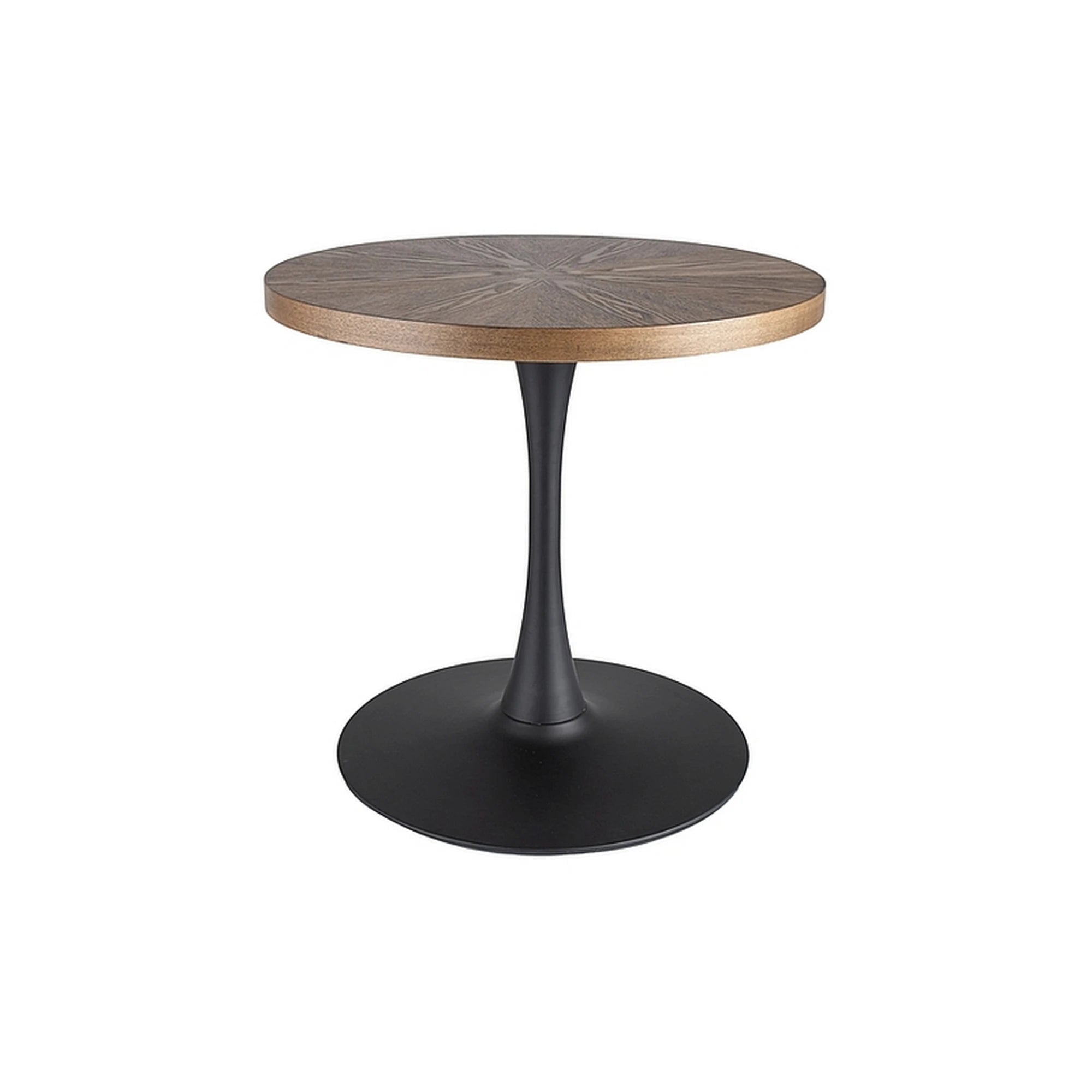 Masa rotunda lemn bucatarie AMADEO, nuc/negru, 80x80x76 cm