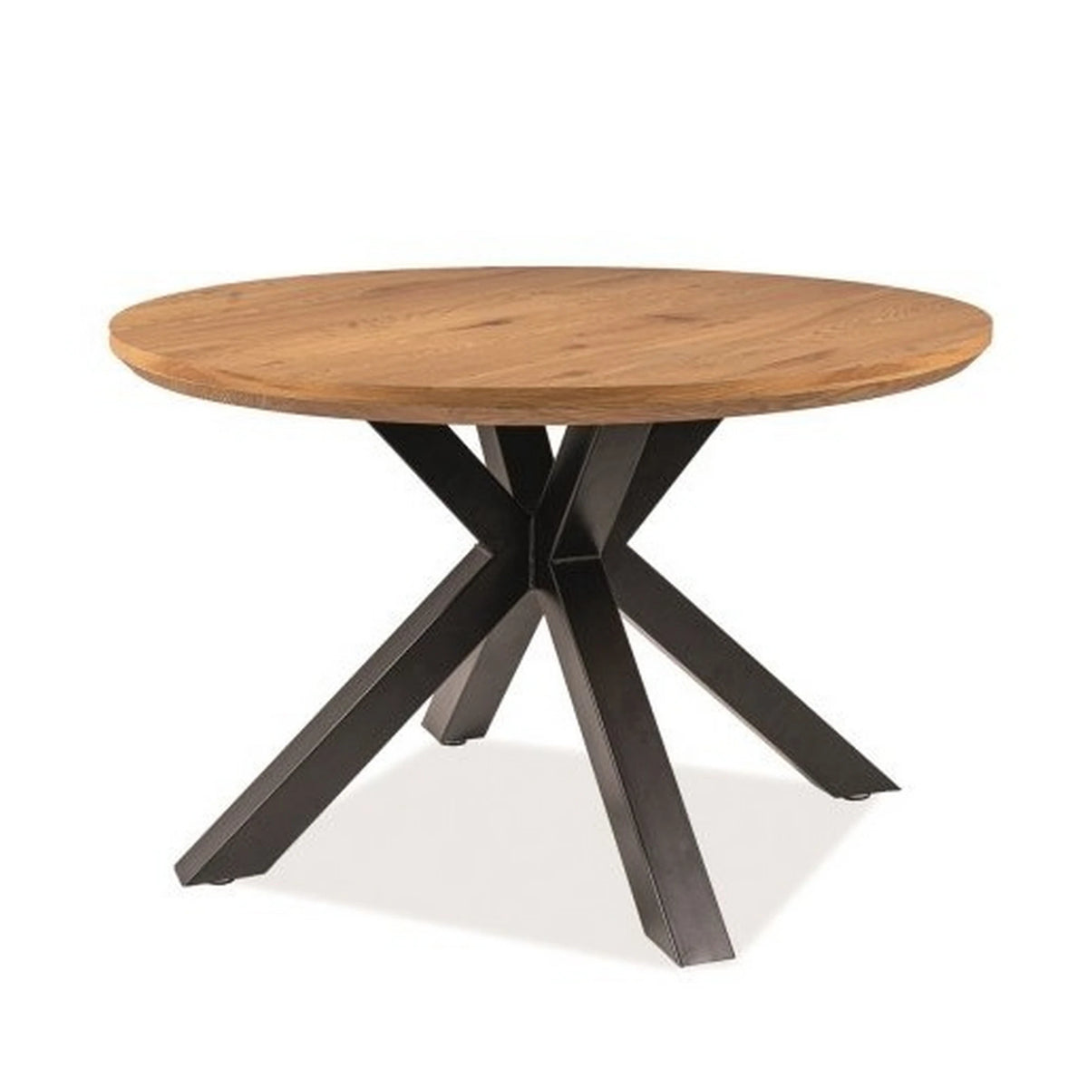 Masa rotunda sufragerie RITMO, stejar/negru, 120x120x78 cm
