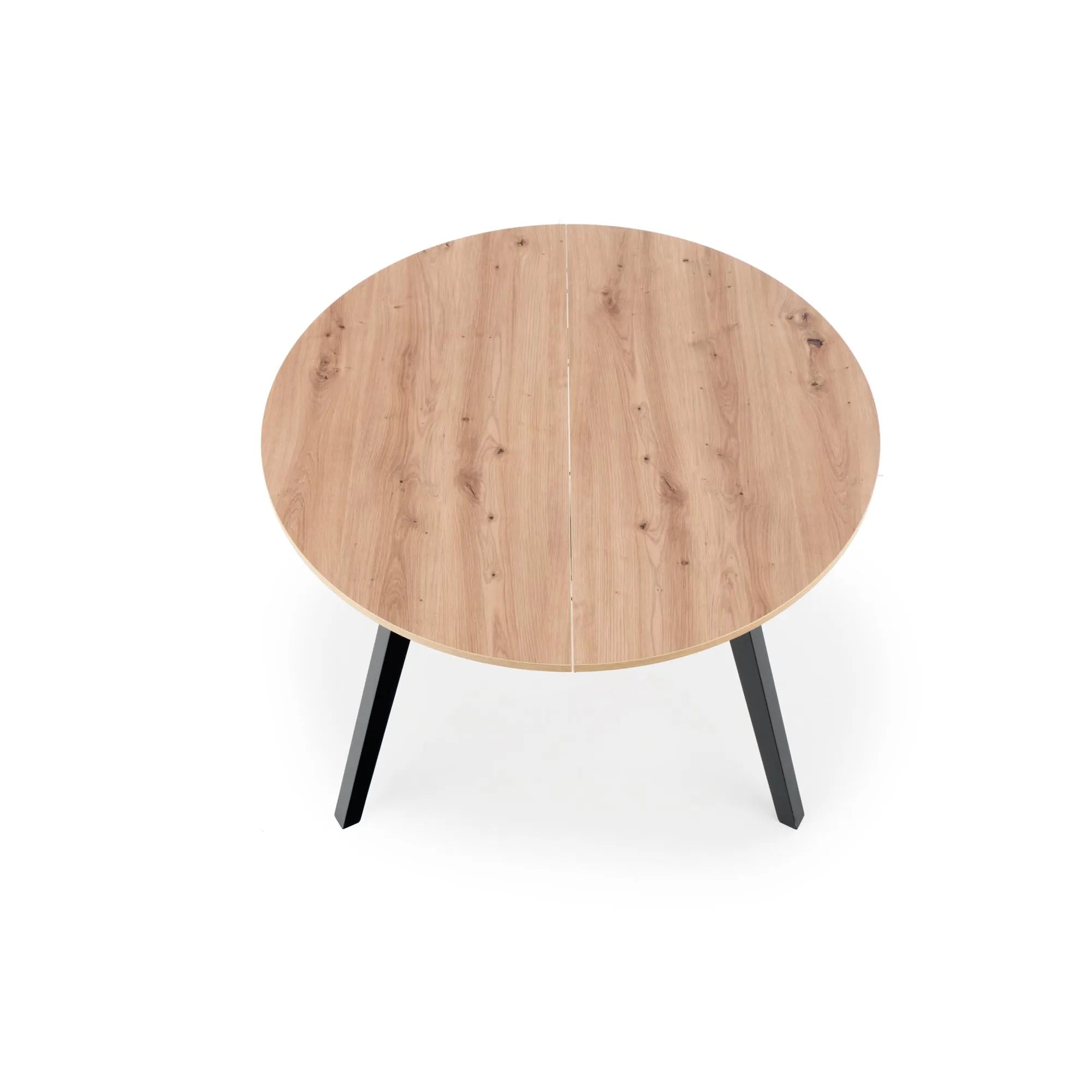 Masa rotunda extensibila bucatarie RUBEN, stejar artisan/negru, 102/142x102x73 cm