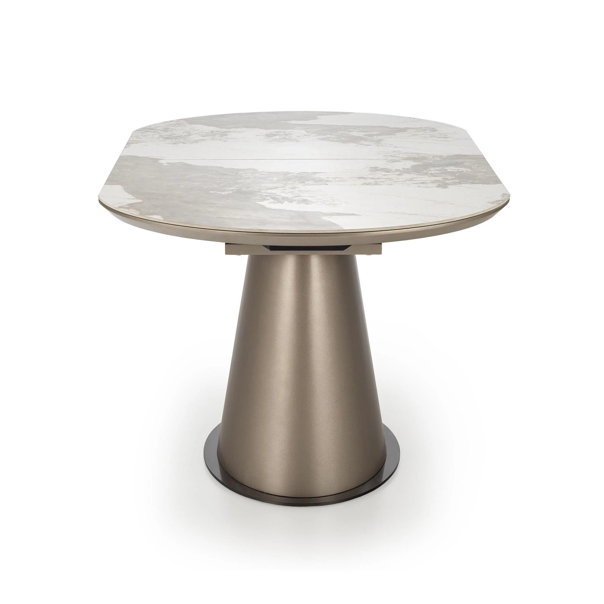 Masa moderna extensibila ROBINSON, bej/cappuccino, ceramica, 160/200x90x76 cm
