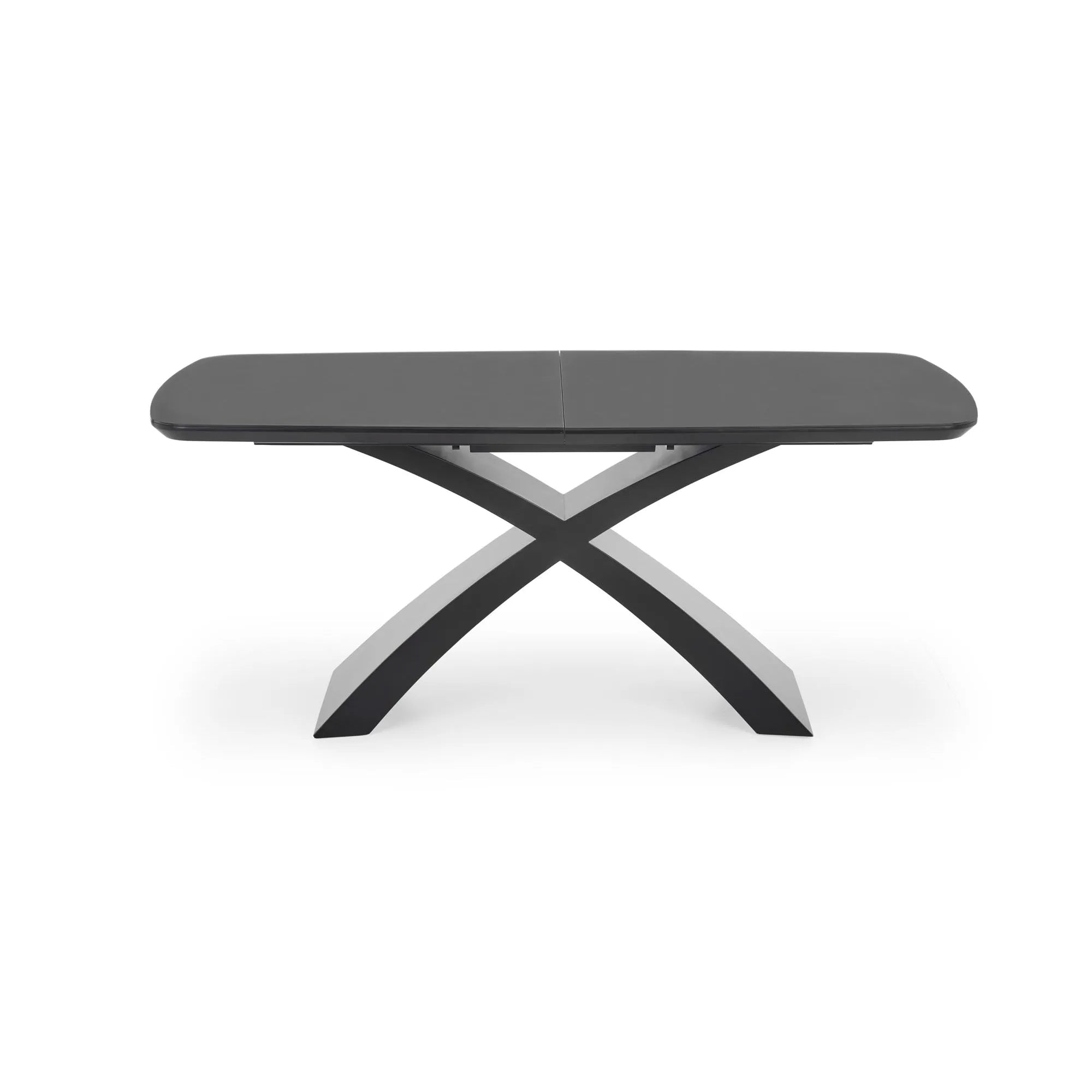 Masa extensibila SILVESTRO, gri inchis/negru, 180/220x89x75 cm