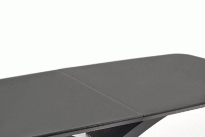 Masa extensibila SILVESTRO, gri inchis/negru, 180/220x89x75 cm