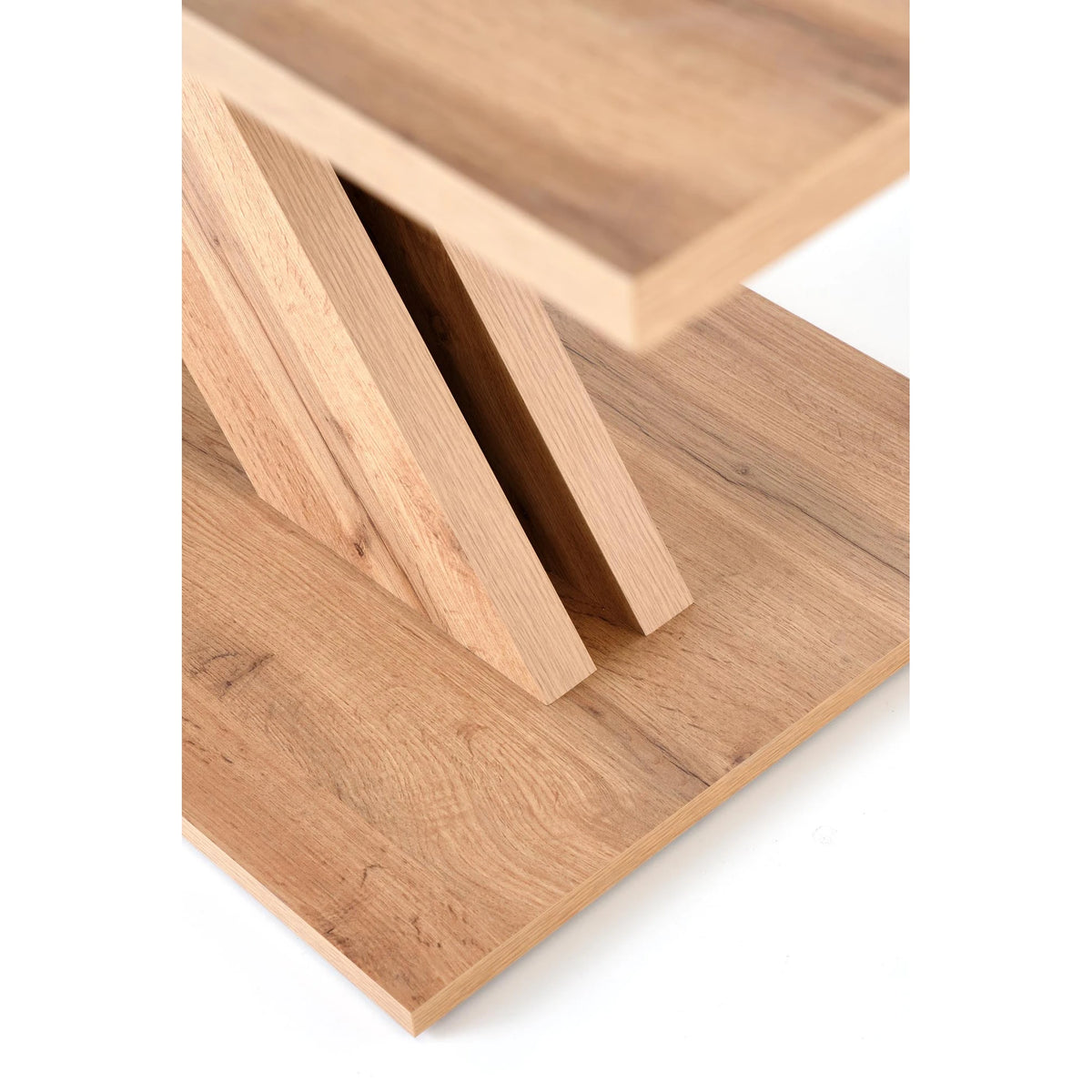 Masa extensibila XARELTO, stejar/negru, PAL furniruit, 130/175x85x76 cm