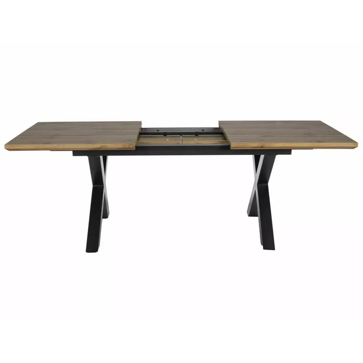 Masa de living extensibila XAVIERO II, stejar artisan/negru mat, 160-240x90x76 cm