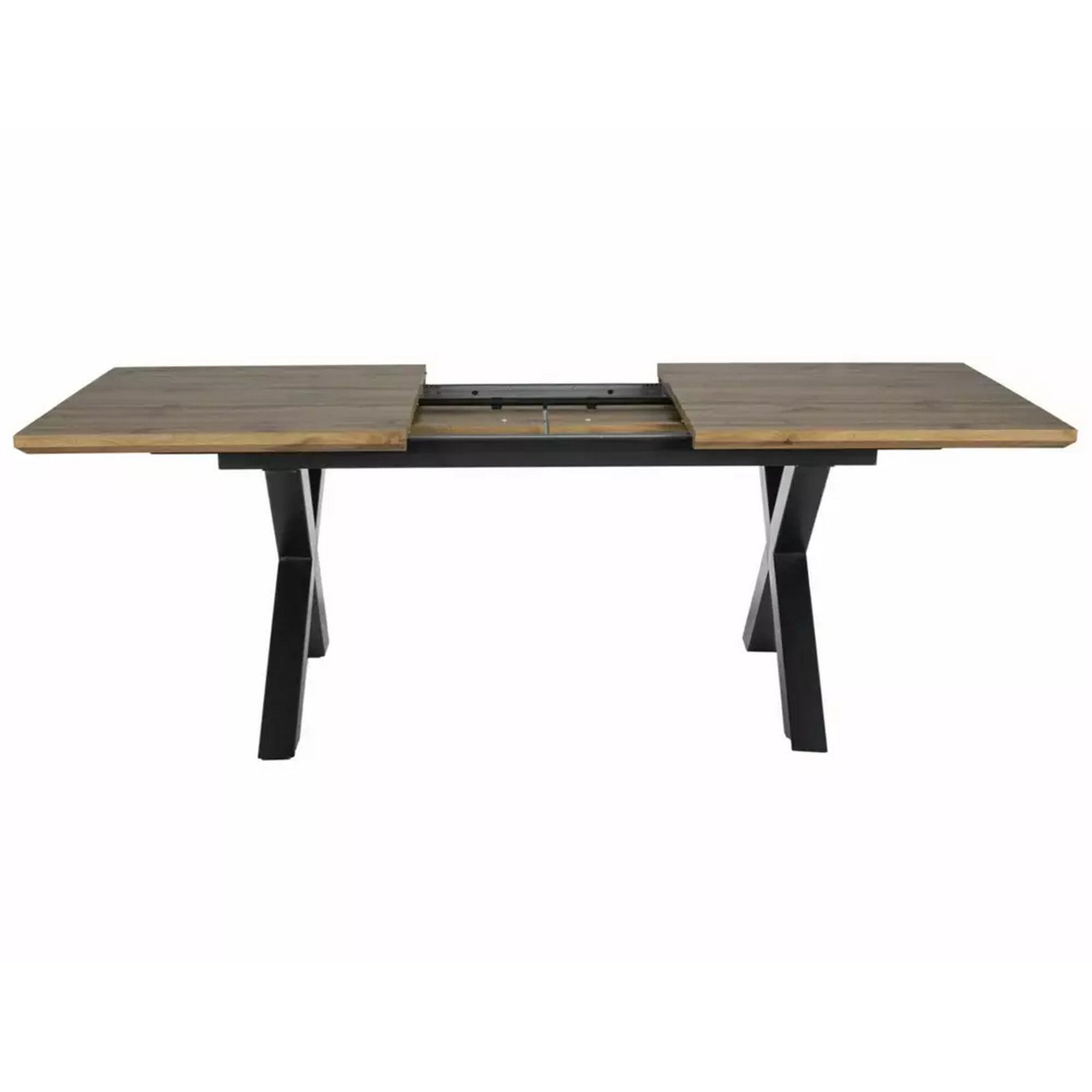 Masa de living extensibila XAVIERO II, stejar artisan/negru mat, 160-240x90x76 cm