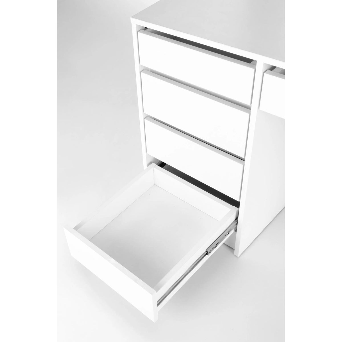 Masa de toaleta cu oglinda cu leduri HOLLYWOOD XL, alb, PAL furniruit, 120x55x140 cm