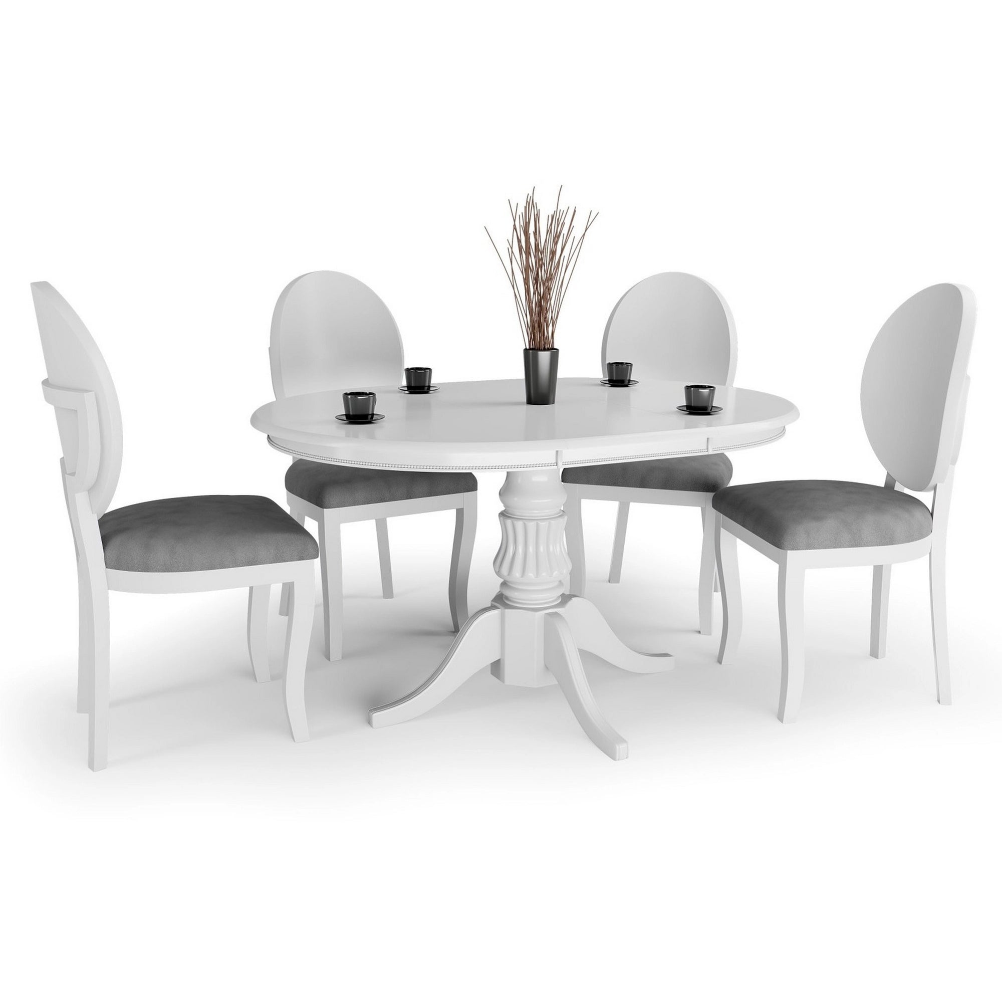 Masa extensibila alb WILLIAM, 90/124x90x75 cm