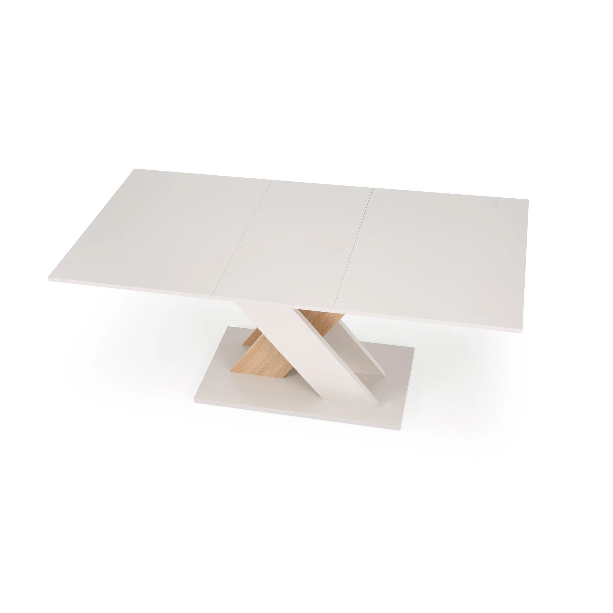 Masa bucatarie dreptunghiulara XARELTO, casmir/stejar, PAL furniruit, 130/175x85x76 cm