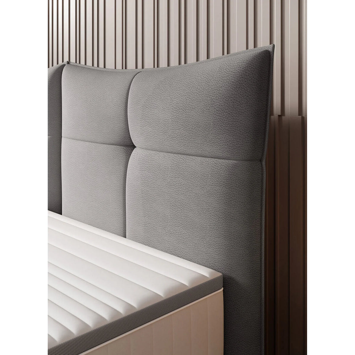 Pat CADIS 180x200, stofa catifelata turcoaz inchis - Riviera 87, Gama Premium, cu suport pentru saltea