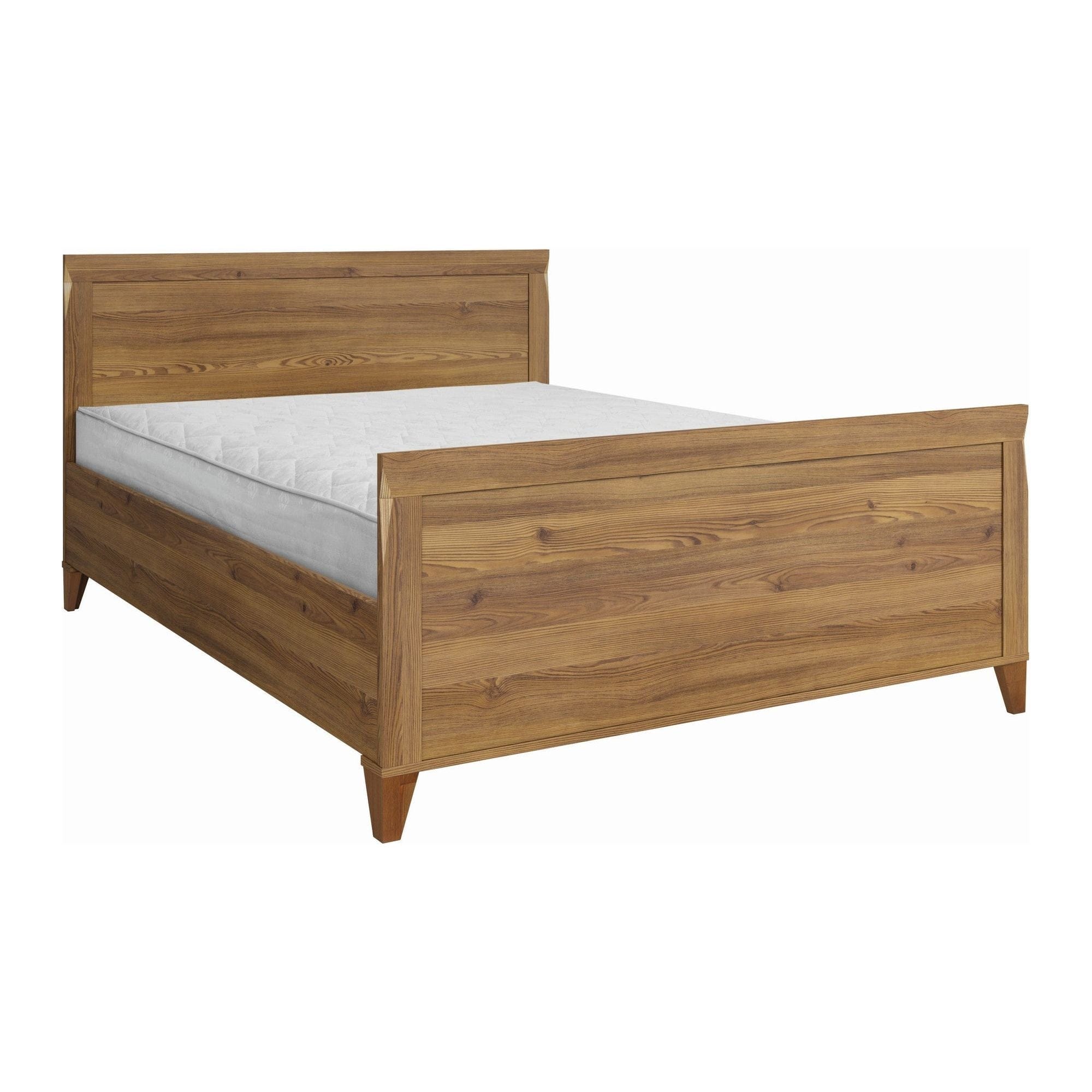 Cadru pat Bergen 160x200, stejar inchis, PAL/metal