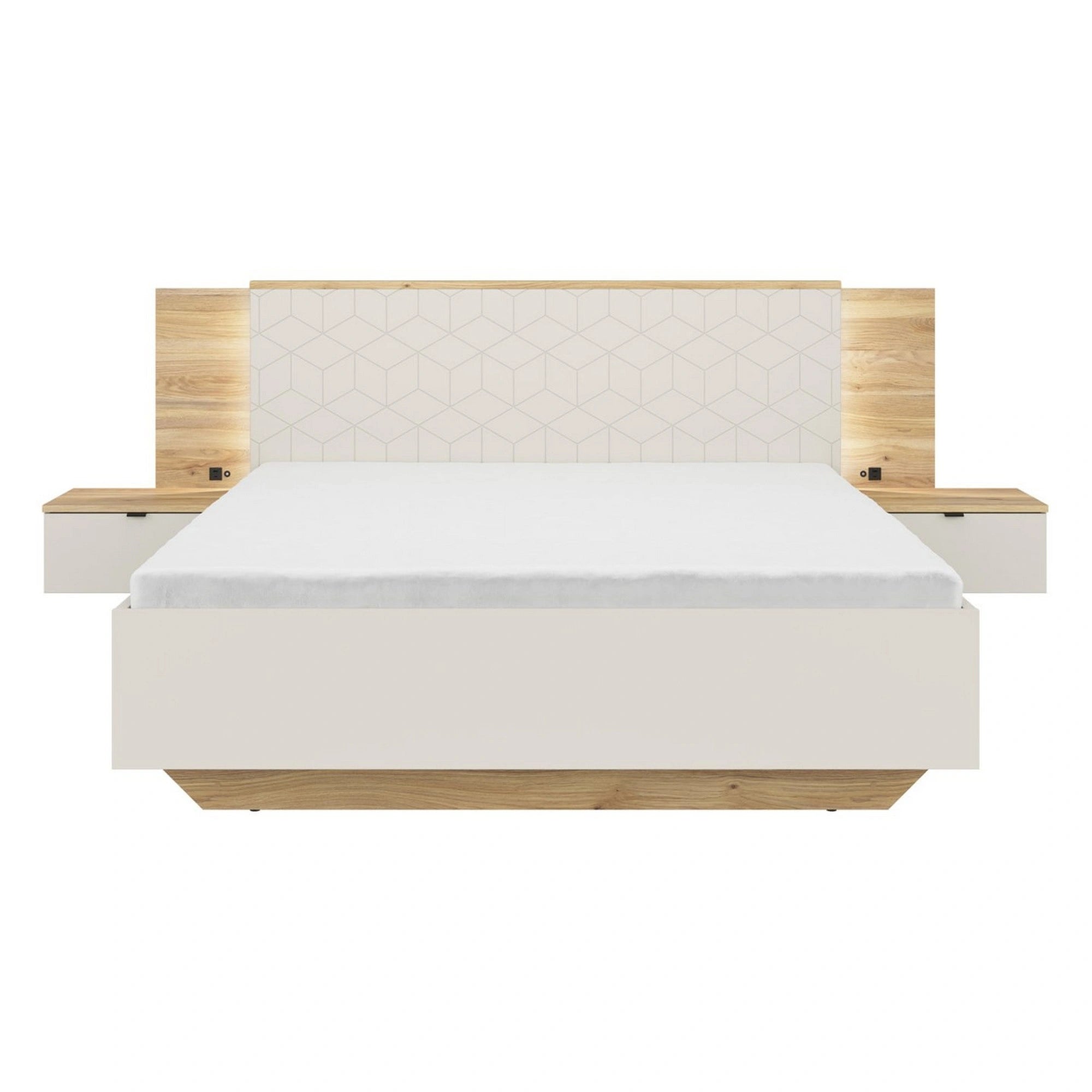 Cadru pat GLAMOUR A 160x200, casmir/stejar, PAL