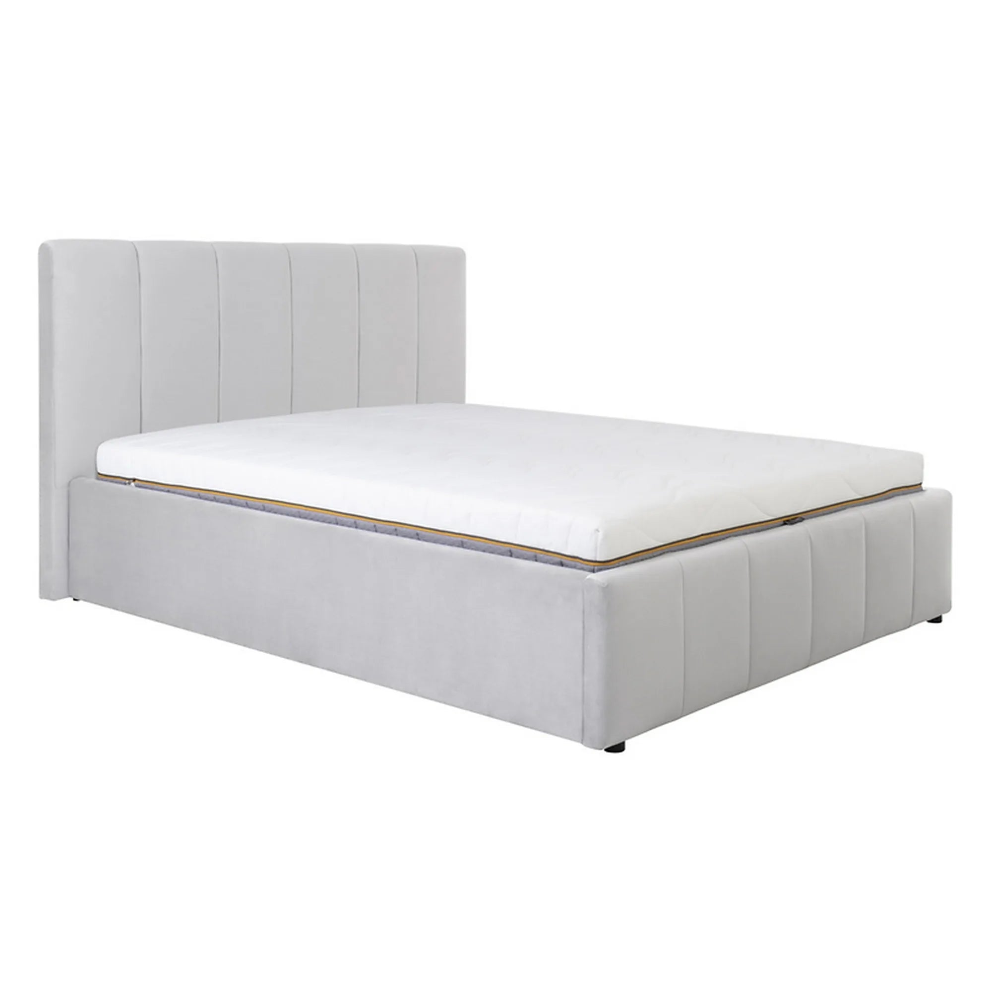 Cadru pat LONES 160x200, stofa catifelata gri deschis - Bluvel 03