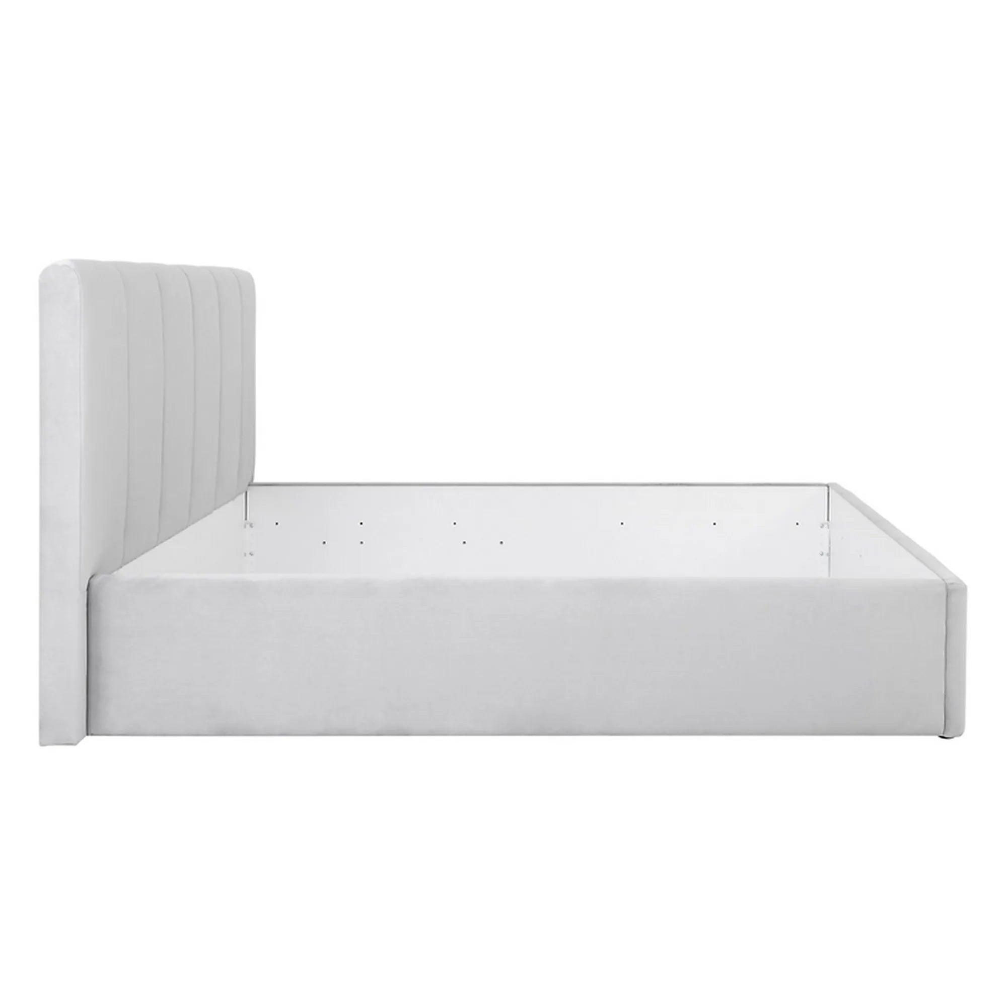 Cadru pat LONES 160x200, stofa catifelata gri deschis - Bluvel 03