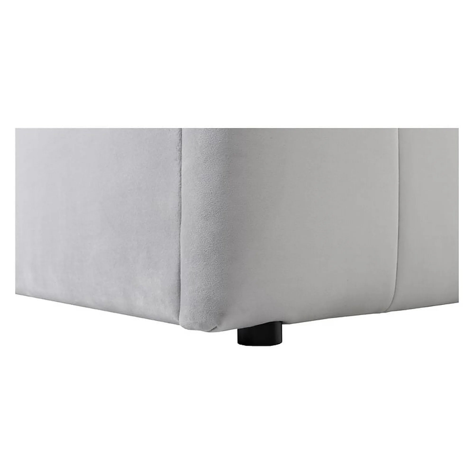 Cadru pat LONES 160x200, stofa catifelata gri deschis - Bluvel 03