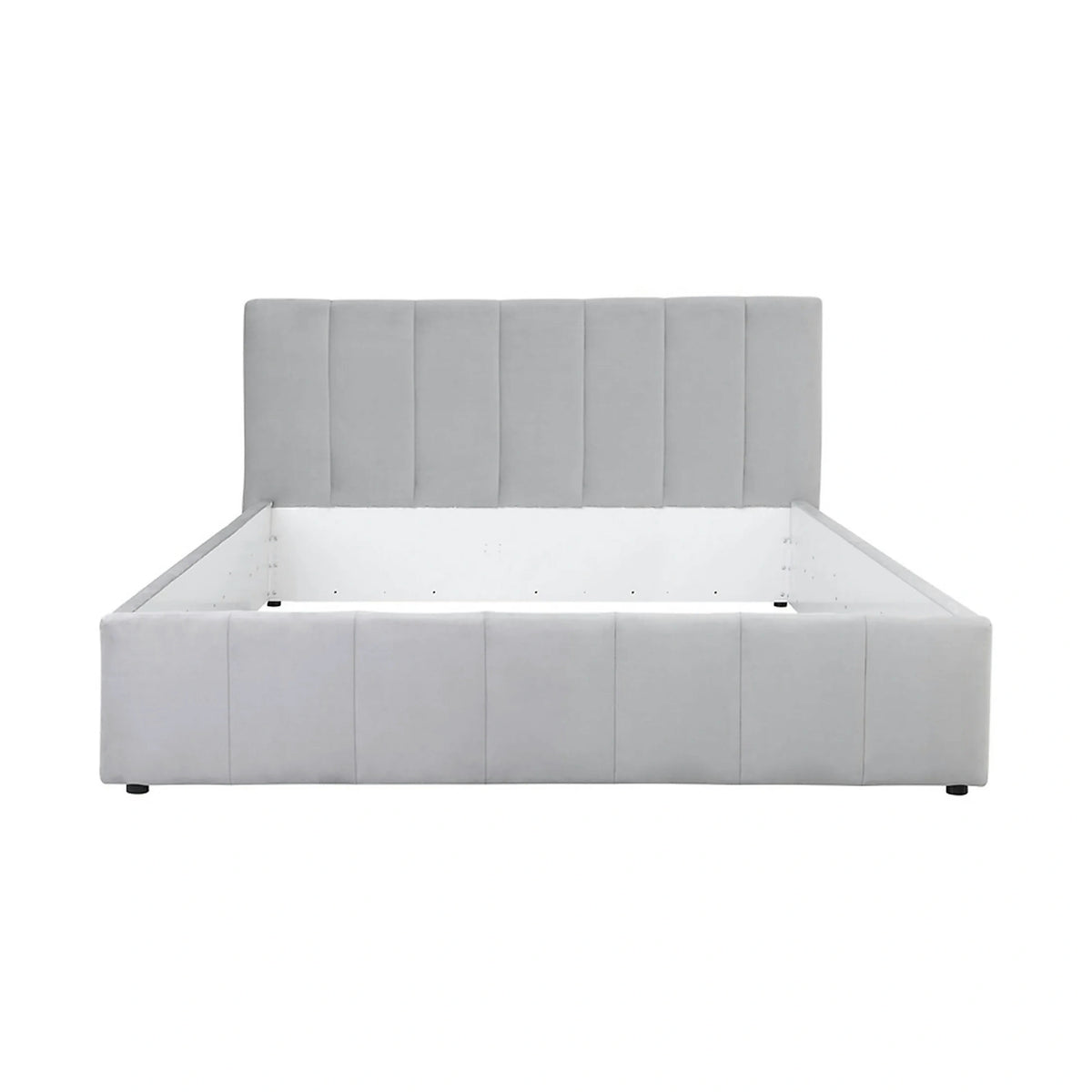 Cadru pat LONES 180x200, stofa catifelata gri deschis - Bluvel 03