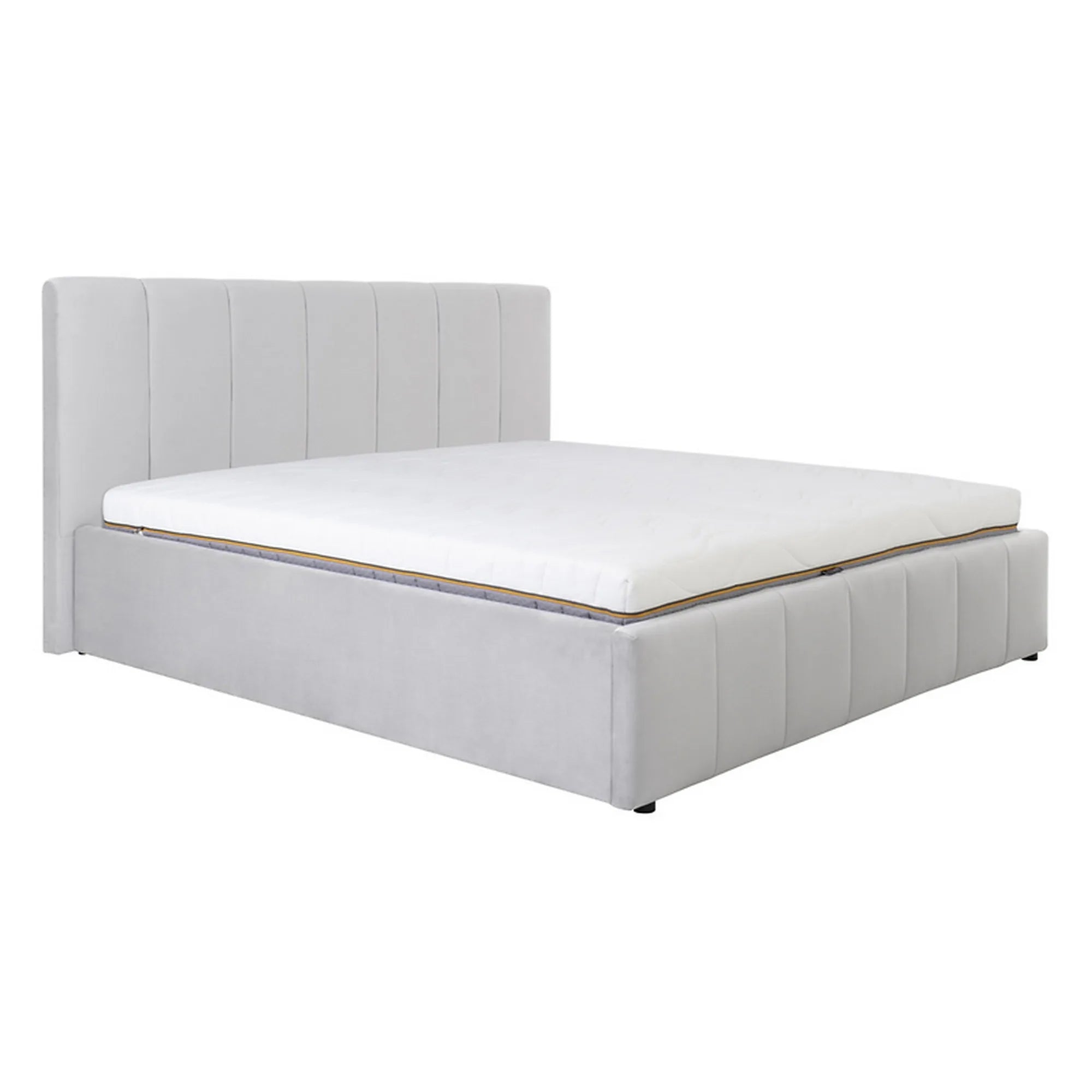 Cadru pat LONES 180x200, stofa catifelata gri deschis - Bluvel 03