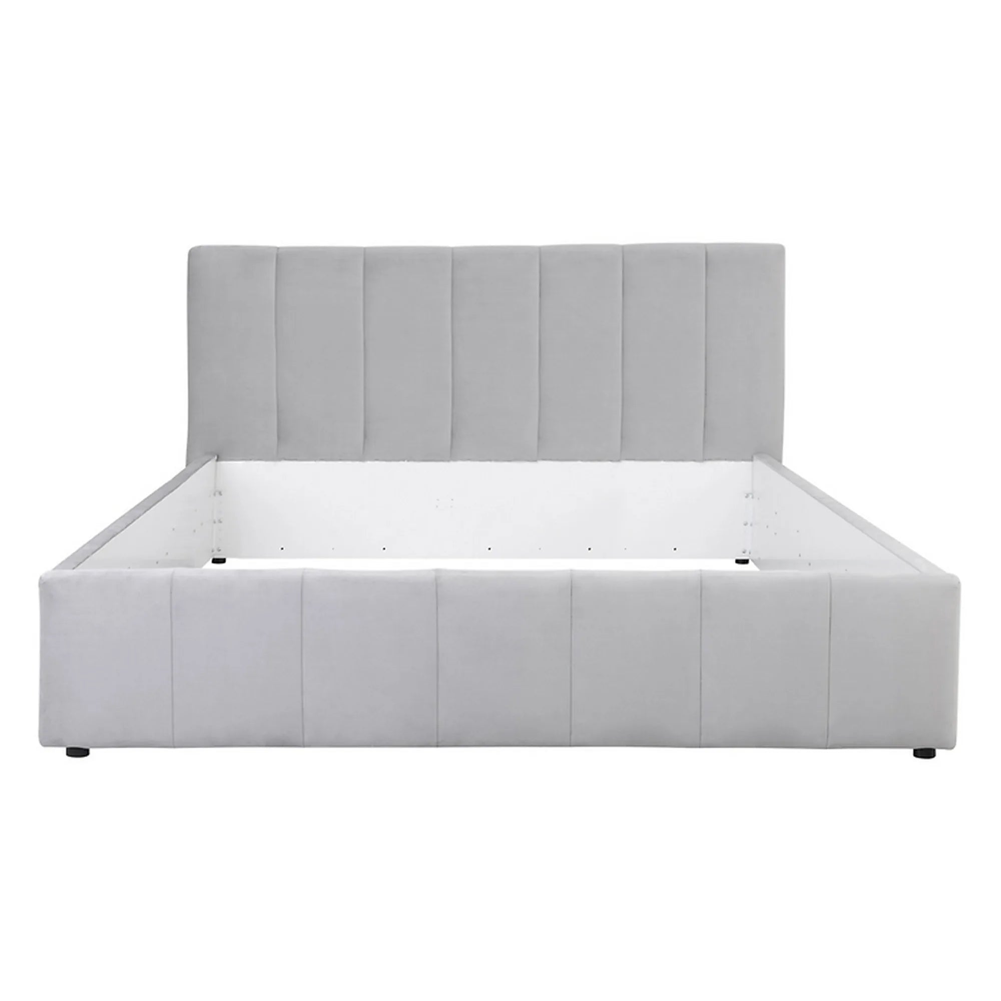 Cadru pat LONES 180x200, stofa catifelata gri deschis - Bluvel 03