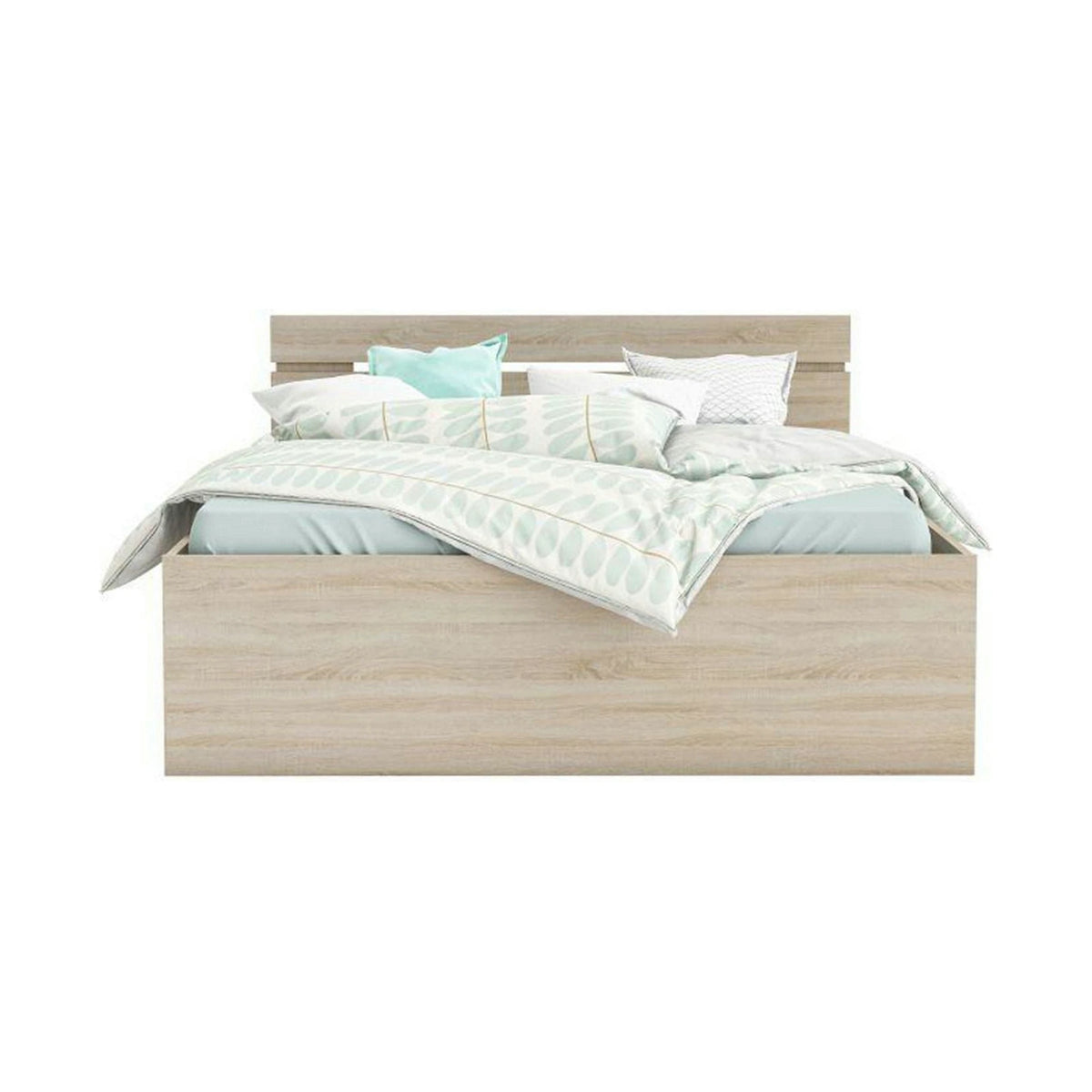 Cadru pat MICHIGAN NEW 140x200, stejar sonoma, PAL/metal, cu sertare pentru depozitare