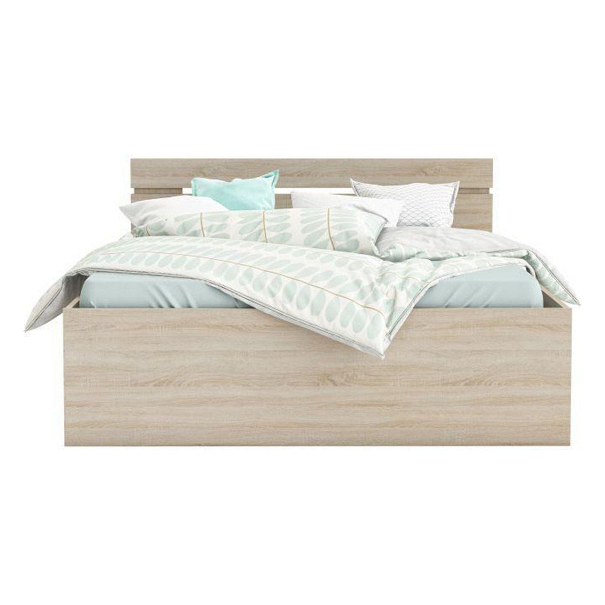 Cadru pat MICHIGAN NEW 140x200, stejar sonoma, PAL/metal, cu sertare pentru depozitare