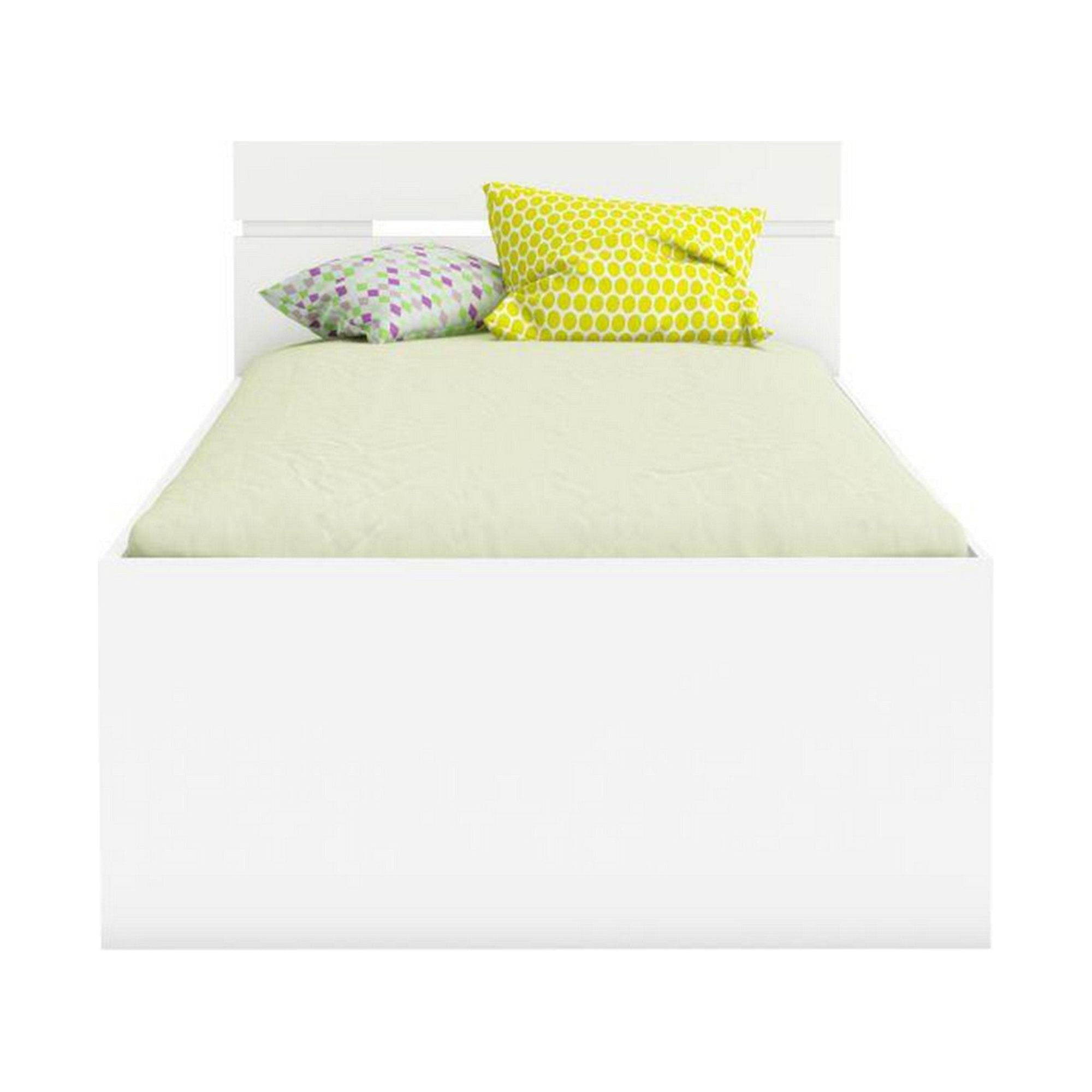 Cadru pat MICHIGAN NEW 90x200, alb, PAL/metal, cu sertare pentru depozitare