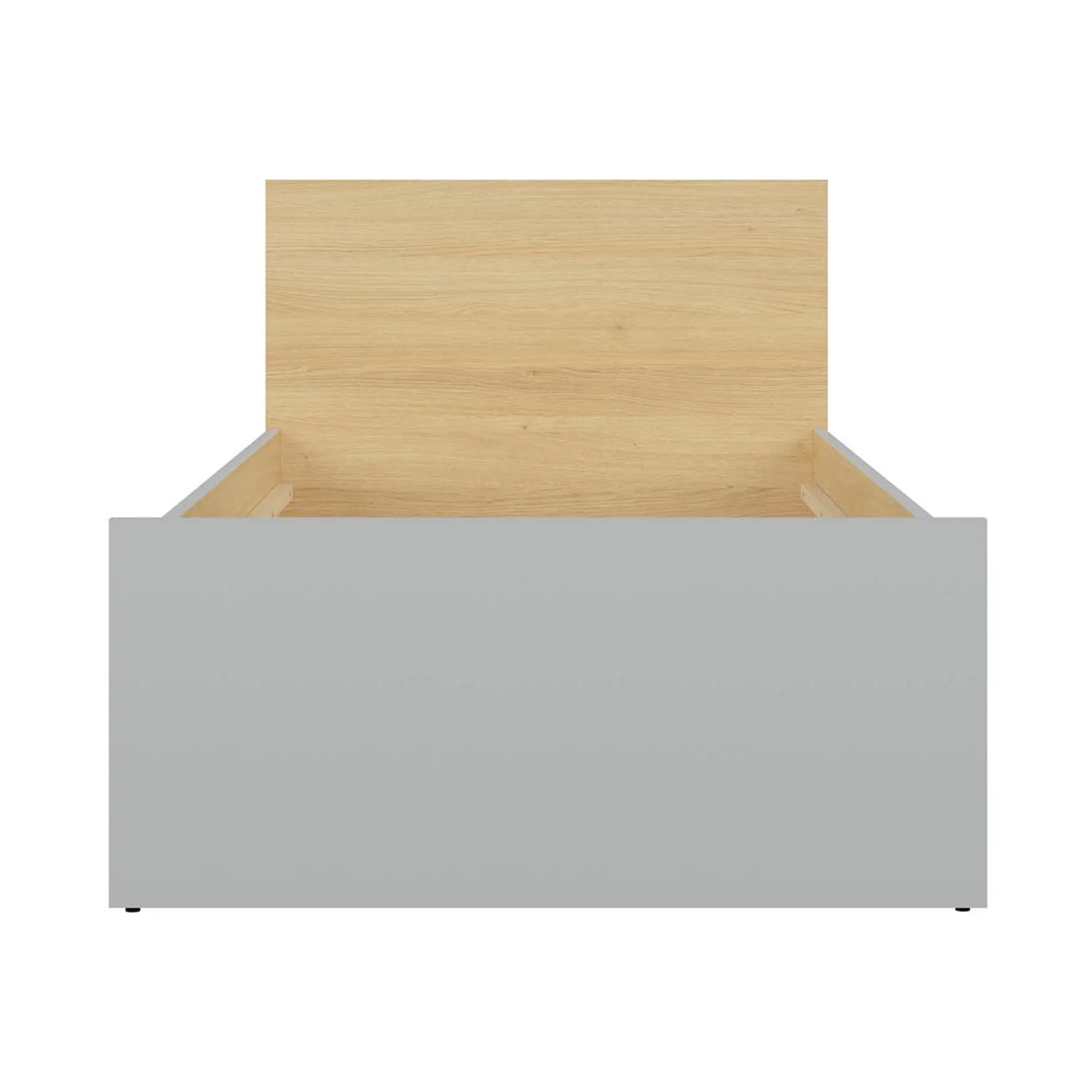 Cadru pat NANDU 90x200, stejar/gri deschis, PAL laminat