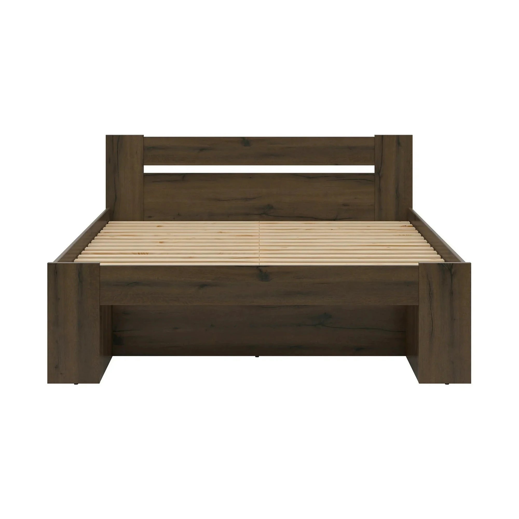 Cadru pat NEPO PLUS 160x200, stejar nobil, PAL laminat, cu spatiu depozitare