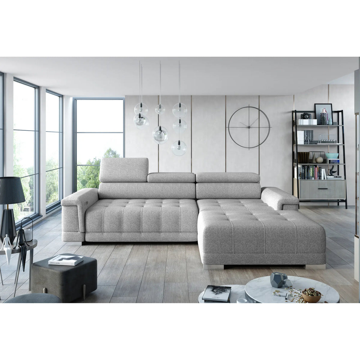 Coltar CAMPO MINI, personalizabil materiale gama Oferta Avantaj, cu reglaj electric si tetiere reglabile, 276x178x101 cm