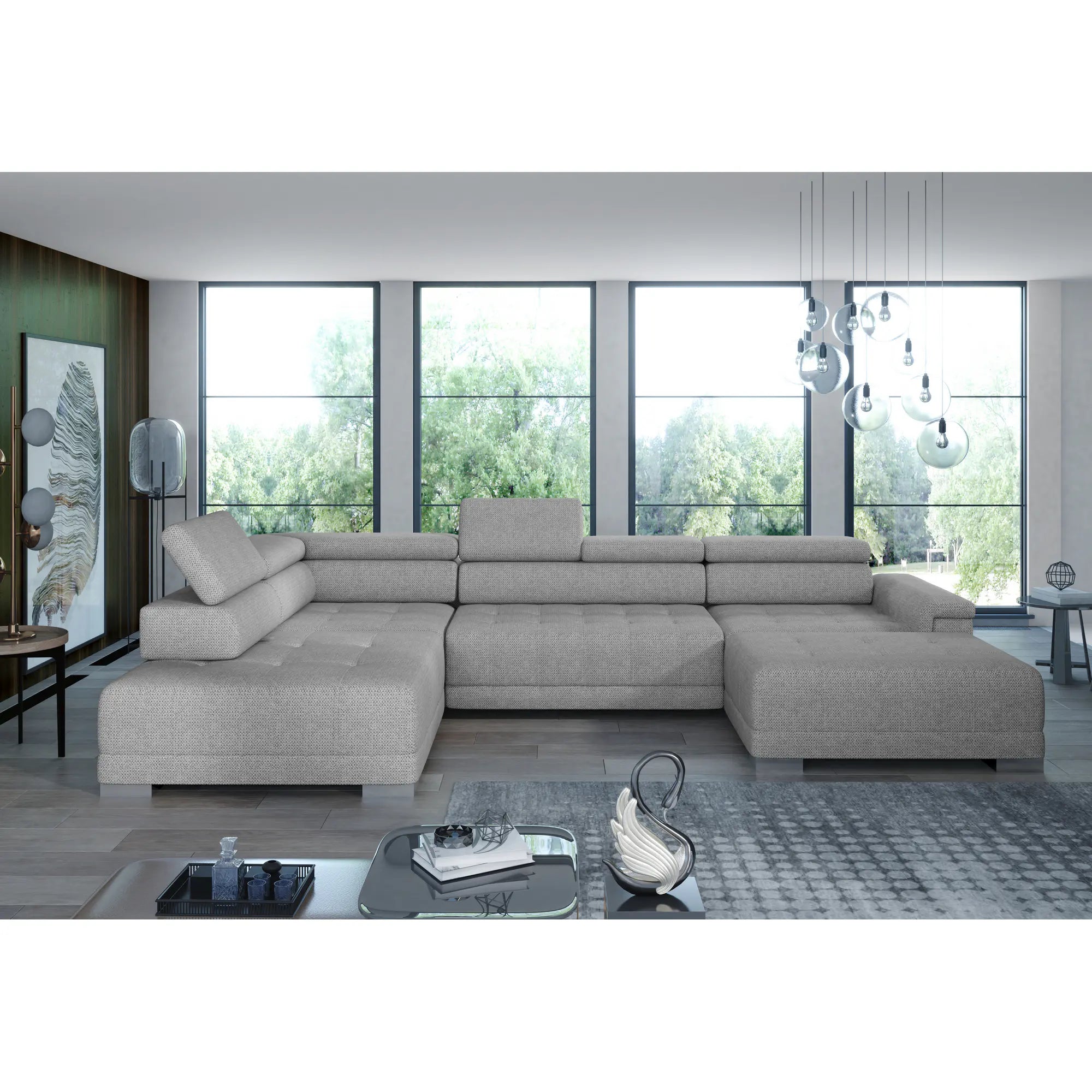 Coltar CAMPO XL, personalizabil materiale gama Oferta Avantaj, cu reglaj electric, 374x220x101 cm