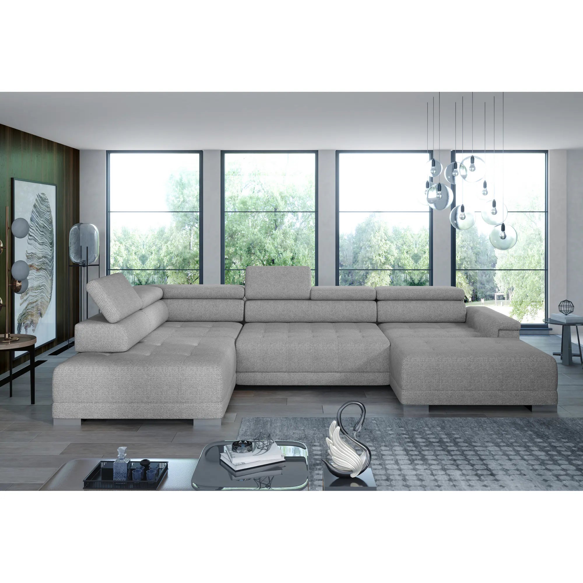Coltar CAMPO XL, personalizabil materiale gama Oferta Avantaj, cu reglaj electric, 374x220x101 cm