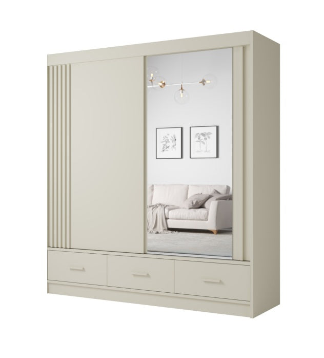 Dulap CANADA CA31-200, casmir, PAL, cu 2 usi si 3 sertare, 200x60x215 cm