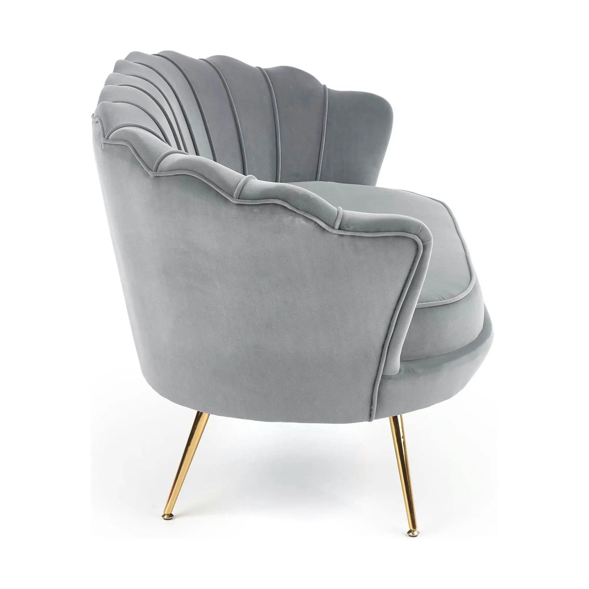 Canapea AMORINITO XL, gri/auriu, stofa catifelata/otel, 131x77x77 cm