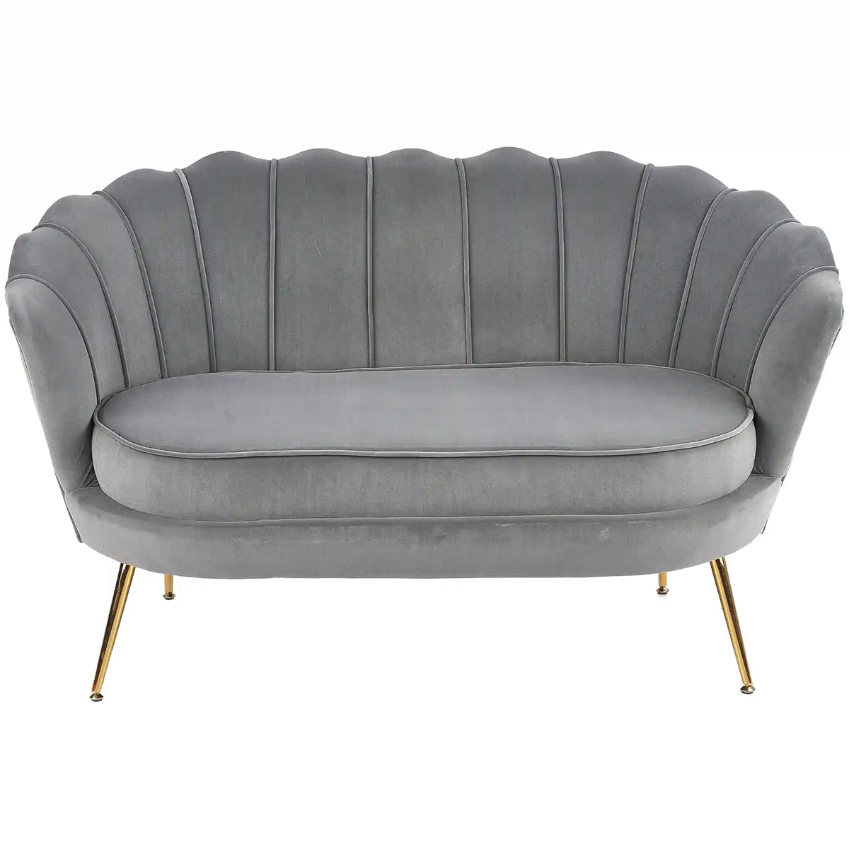 Canapea AMORINITO XL, gri/auriu, stofa catifelata/otel, 131x77x77 cm