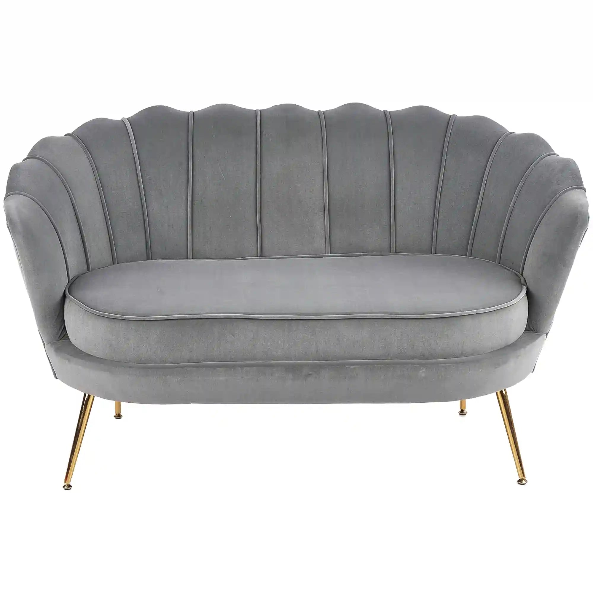 Canapea AMORINITO XL, gri/auriu, stofa catifelata/otel, 131x77x77 cm