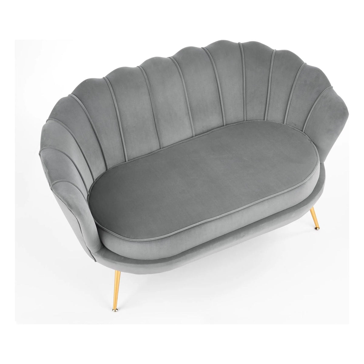 Canapea AMORINITO XL, gri/auriu, stofa catifelata/otel, 131x77x77 cm