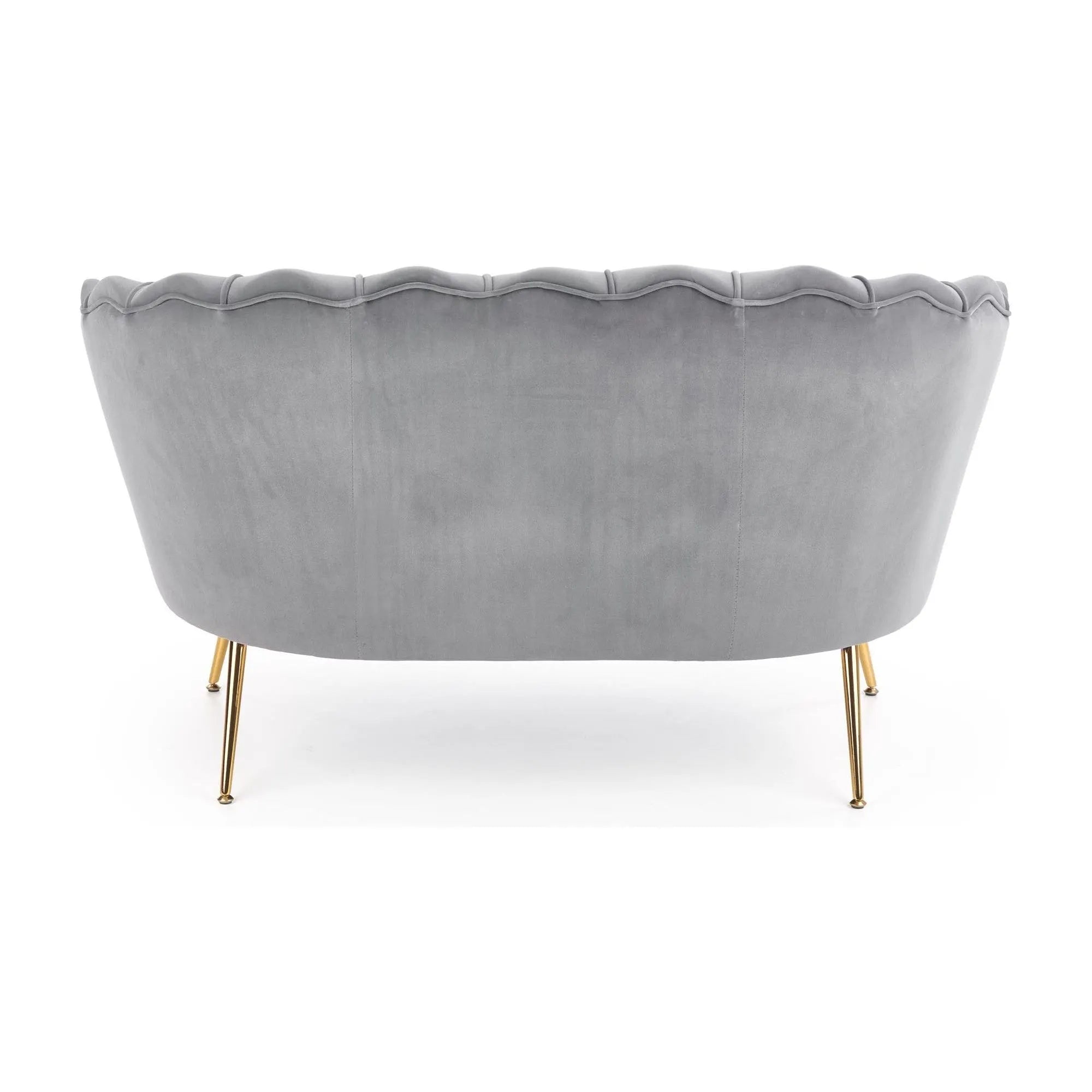 Canapea AMORINITO XL, gri/auriu, stofa catifelata/otel, 131x77x77 cm